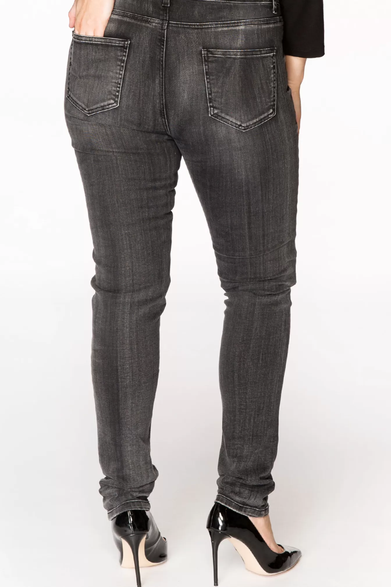 YOEK washed jeans DENIM Black Flash Sale