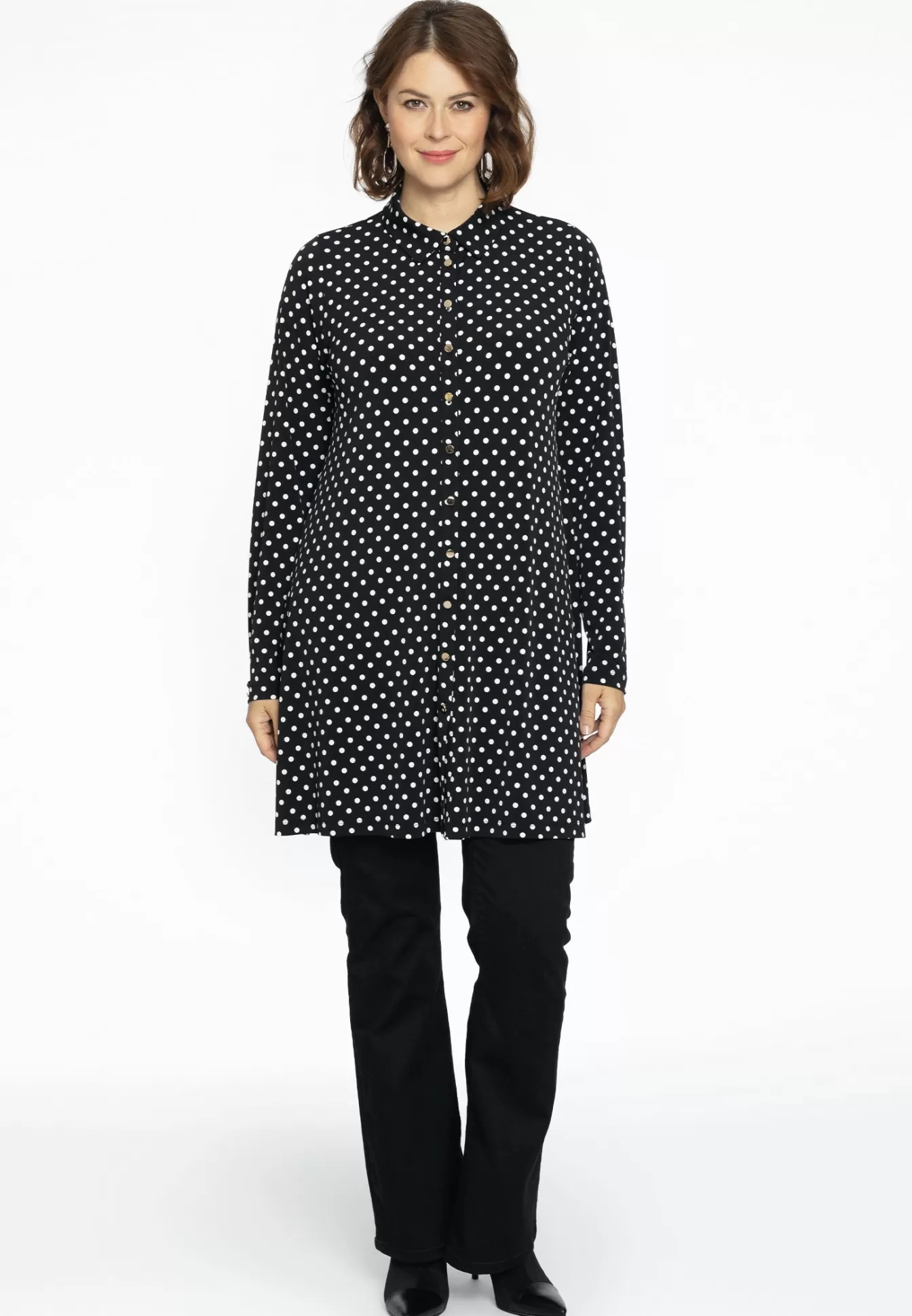 YOEK Blouse DOTS Black Fashion