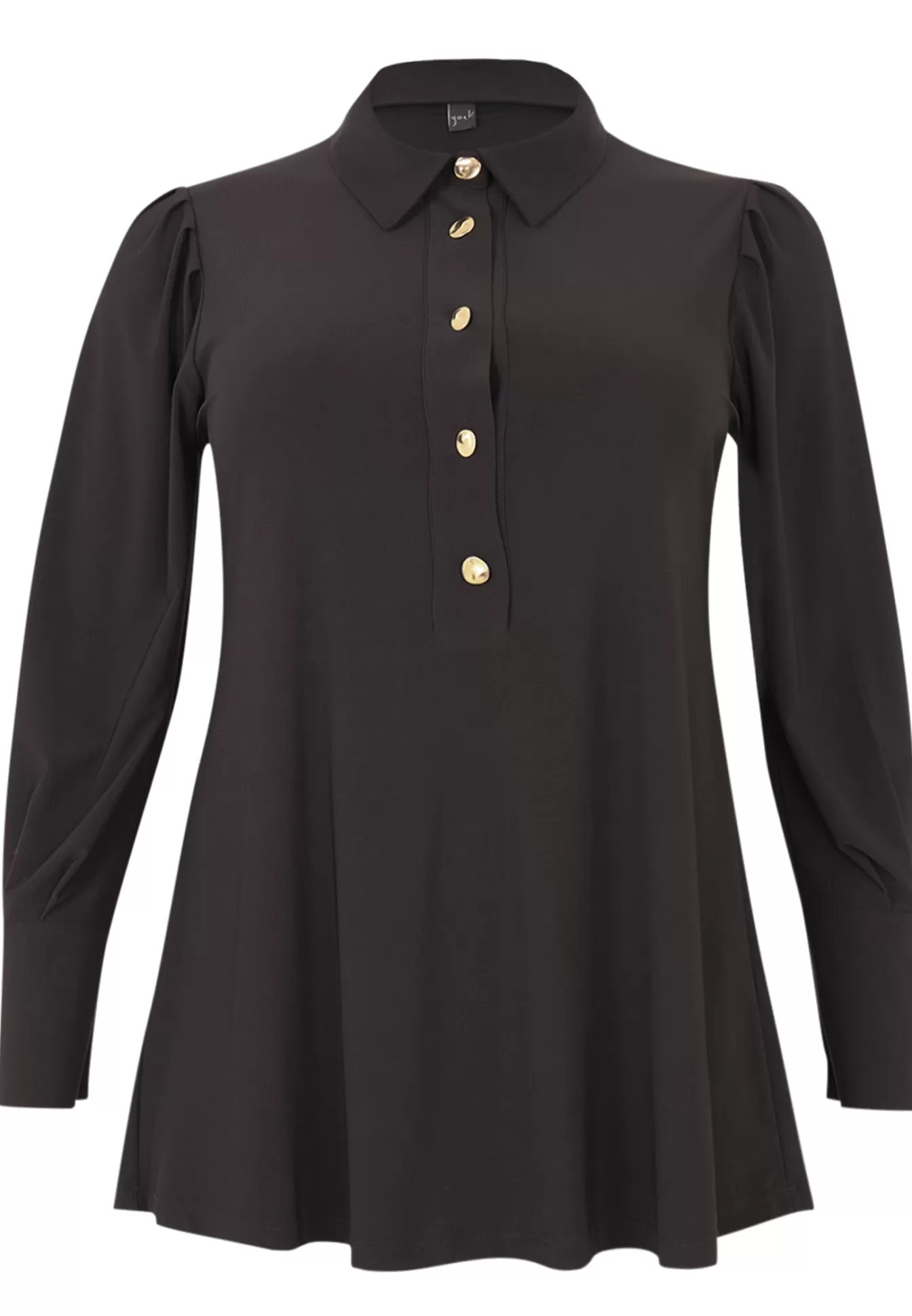 YOEK Blouse flare met pofmouwen DOLCE Black Clearance