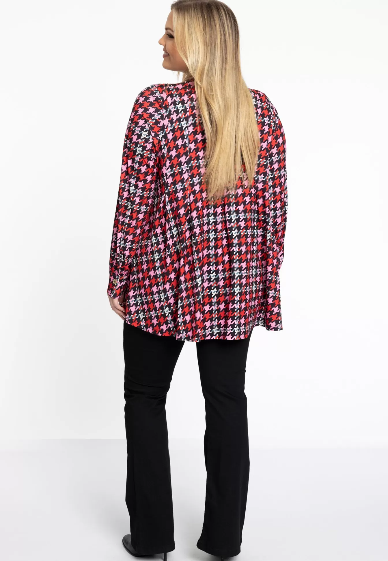 YOEK Blouse flare PIED DE POULE Red Online