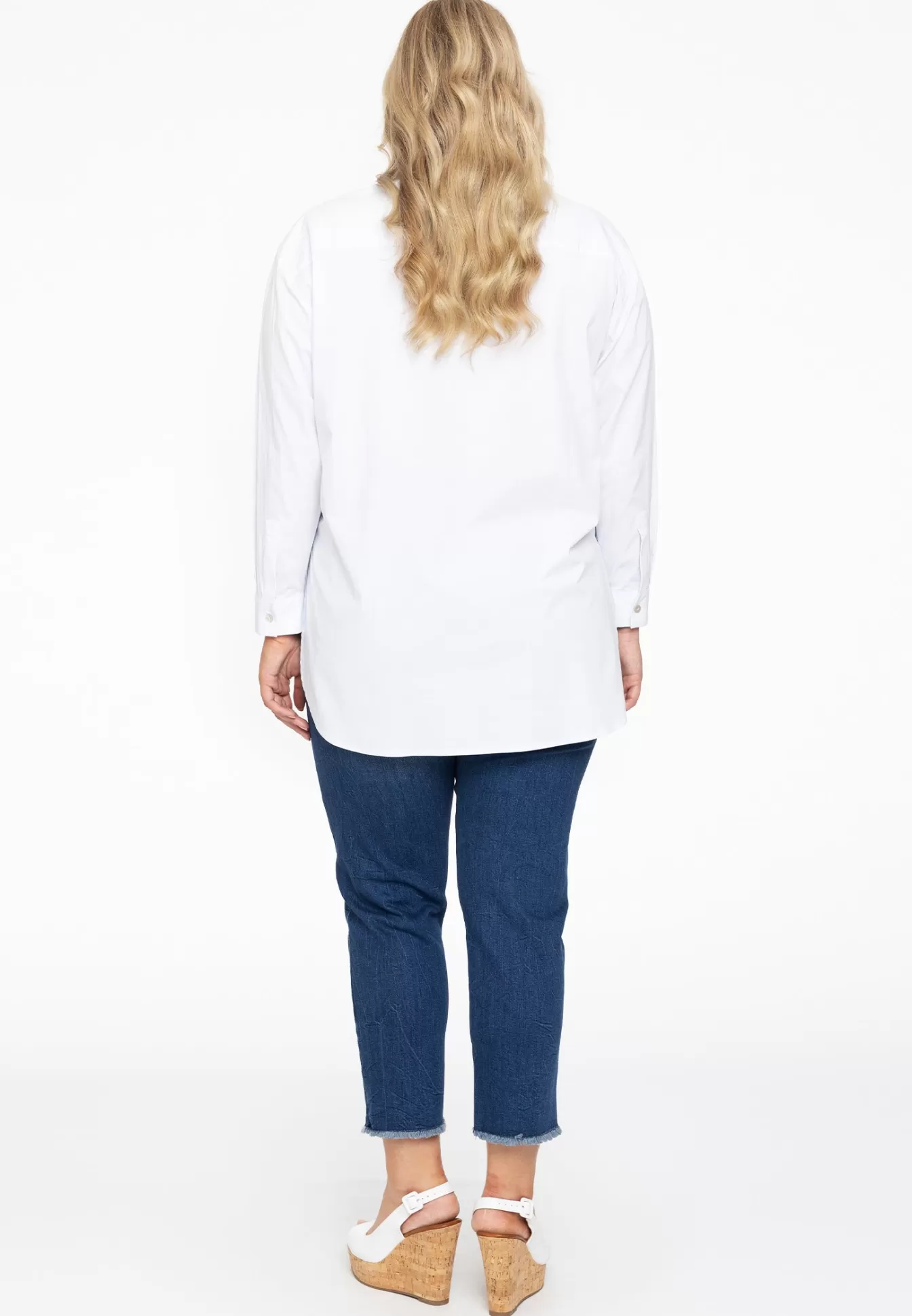 YOEK Blouse met knopen POPLIN STRETCH White Flash Sale