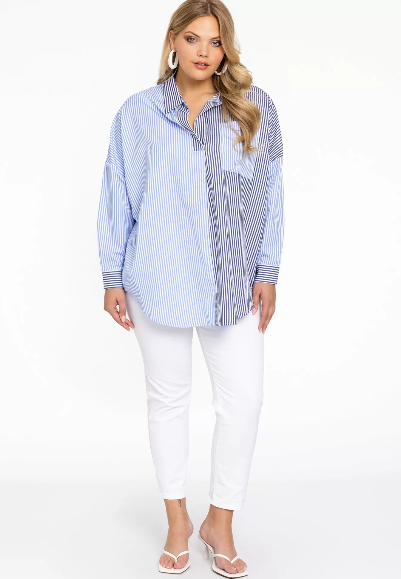 YOEK Blouse RIGA Blue Outlet