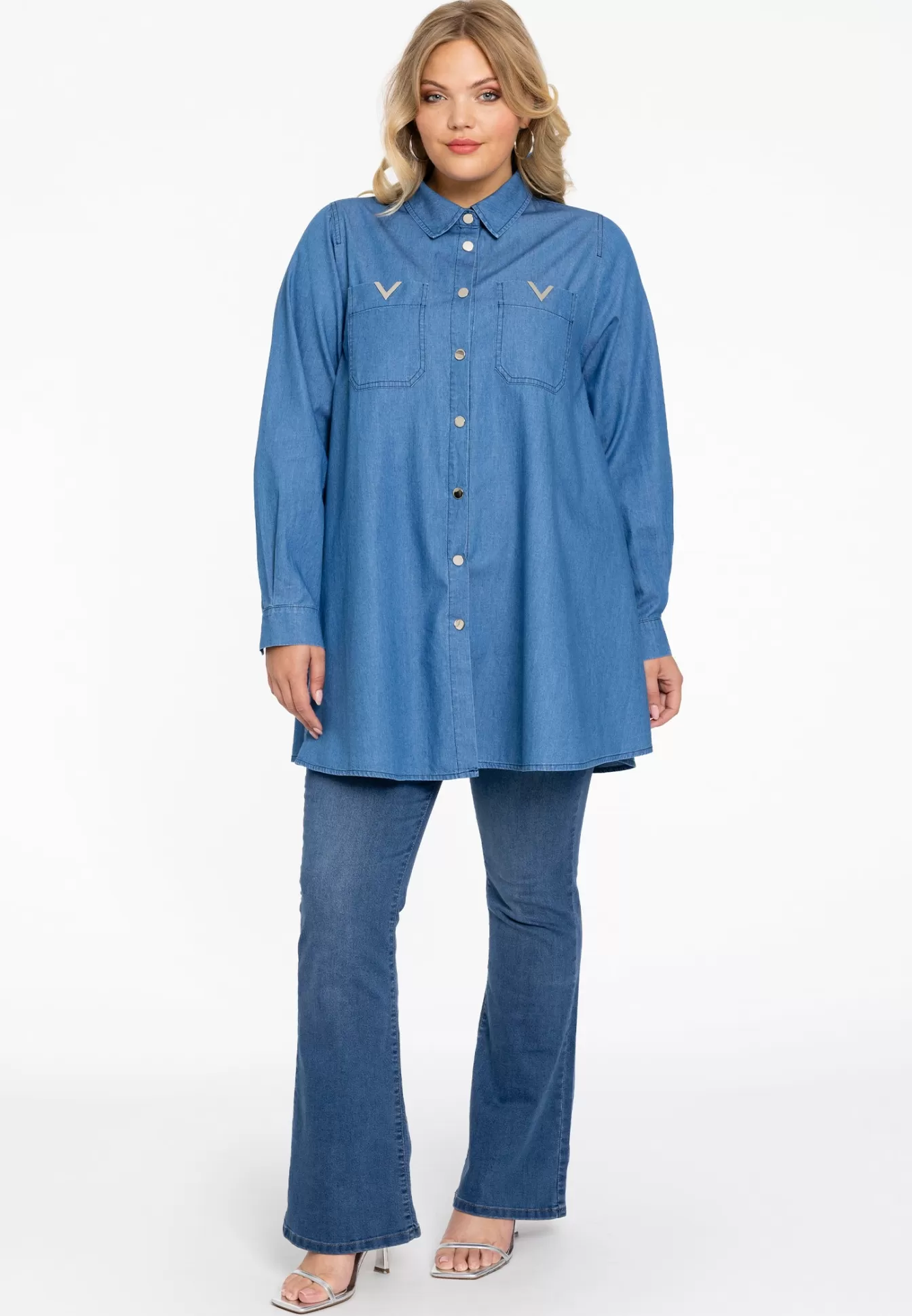 YOEK Blouse swing CHAMBRAY Blue Best