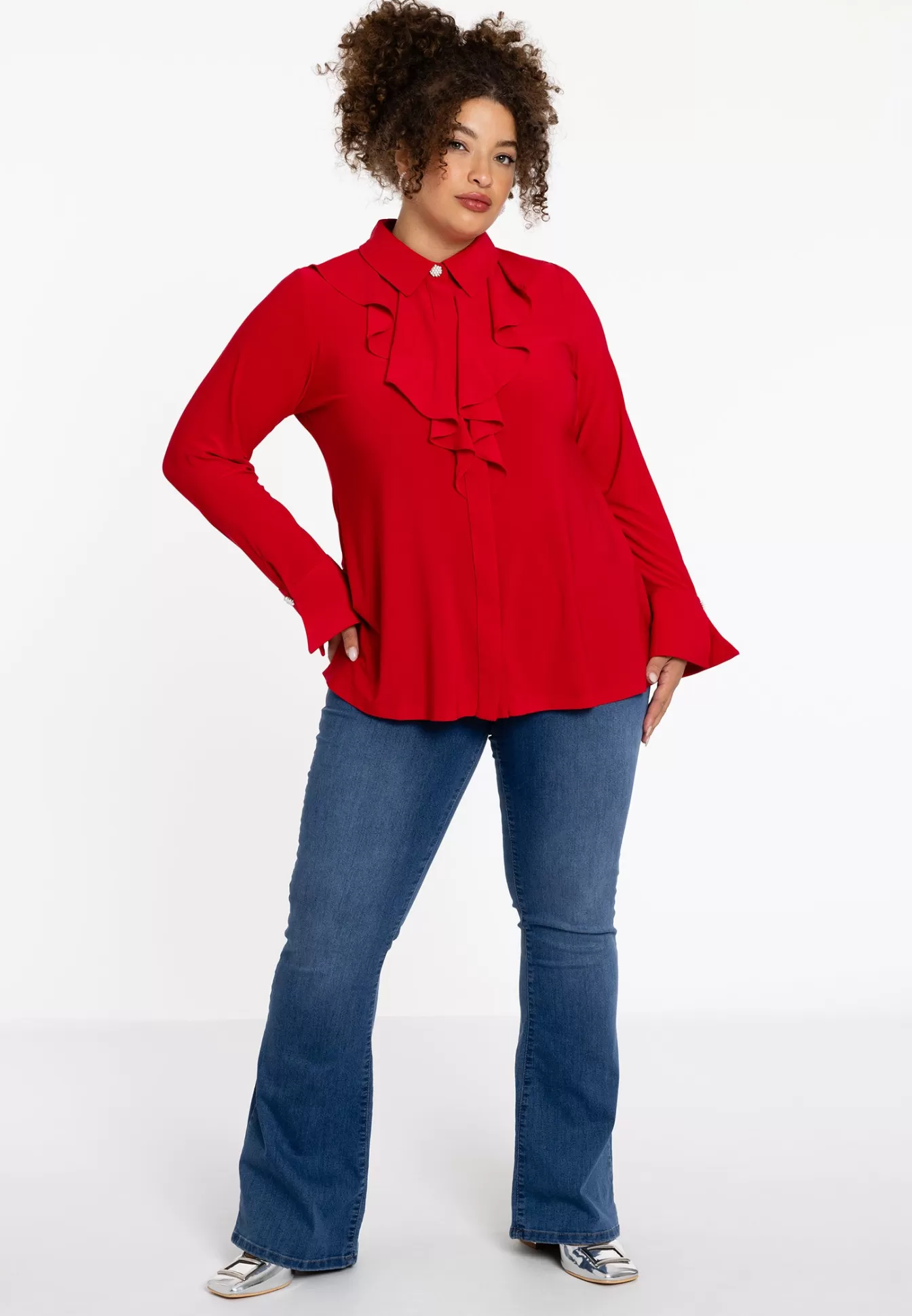 YOEK Blouse volant DOLCE Red Best