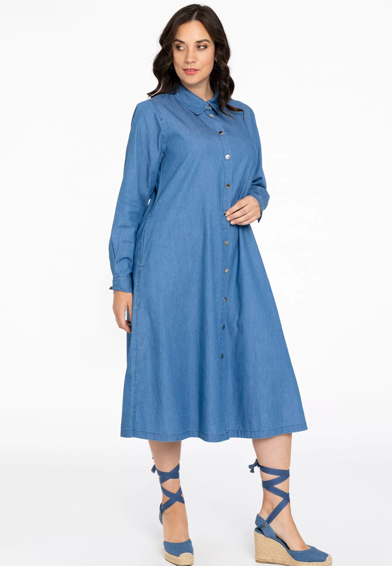 YOEK Blouse-jurk CHAMBRAY Blue Best