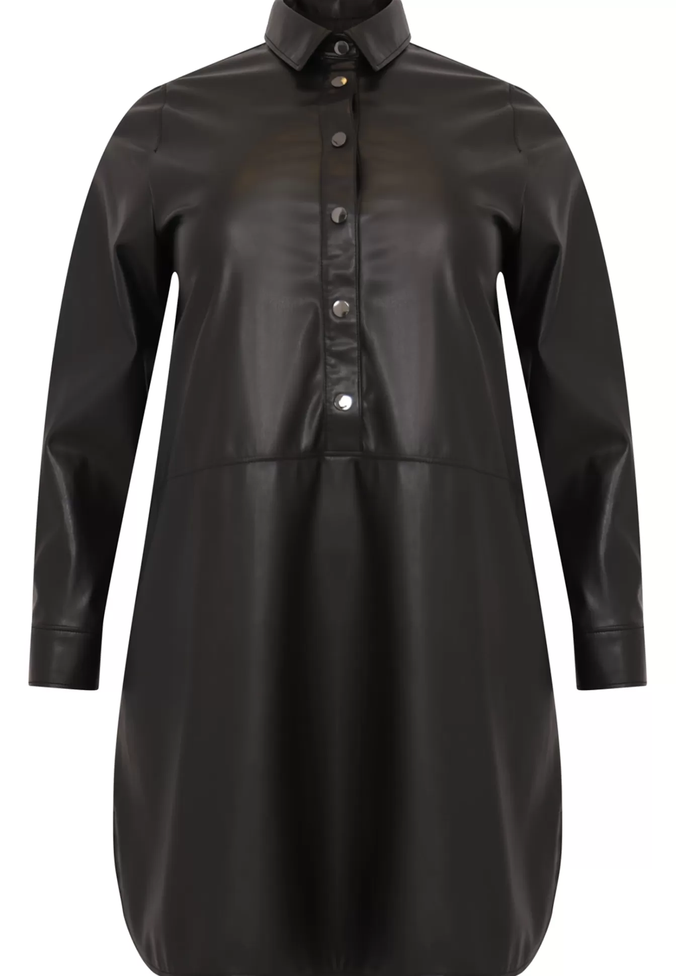 YOEK Blouse-jurk FAUX LEATHER Black Sale