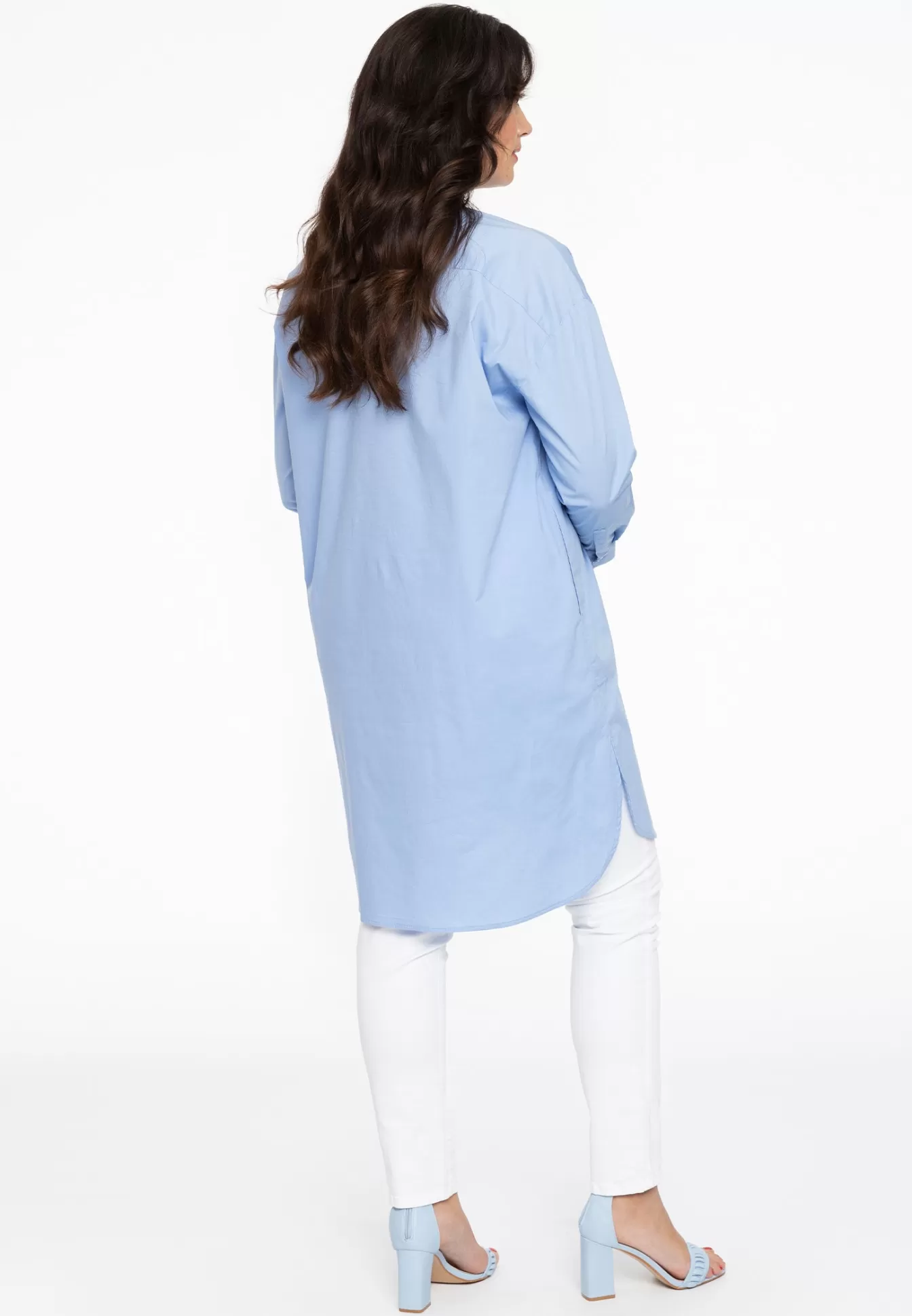 YOEK Blouse-jurk POPLIN STRETCH Lightblue Clearance