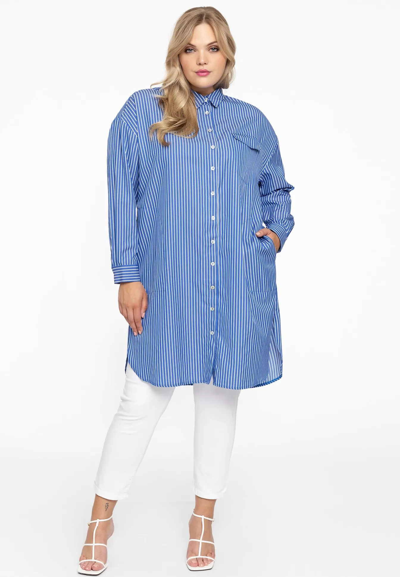 YOEK Blouse-jurk SMALL STRIPE Blue Online