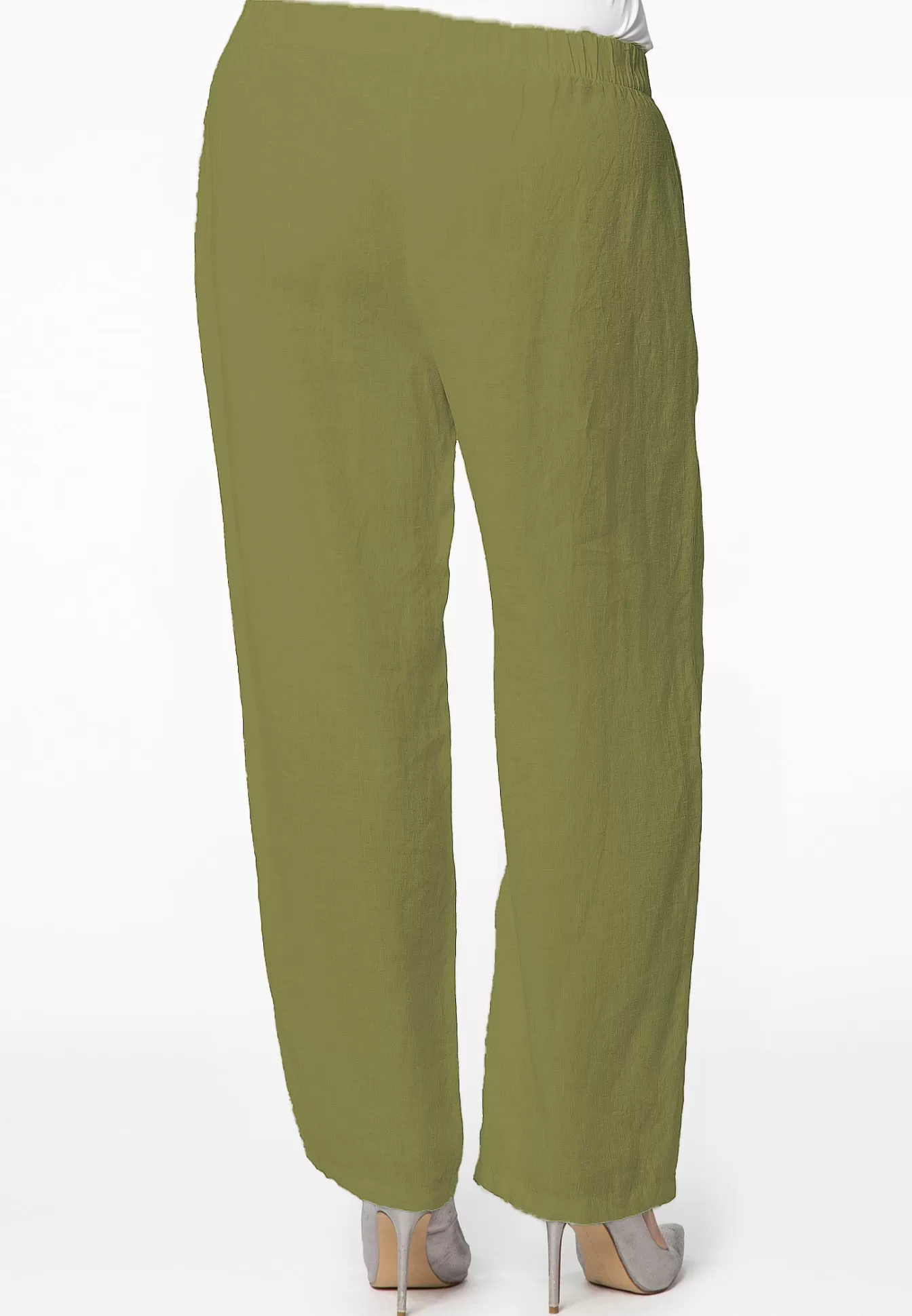 YOEK Broek taillekoord LINEN Green Store