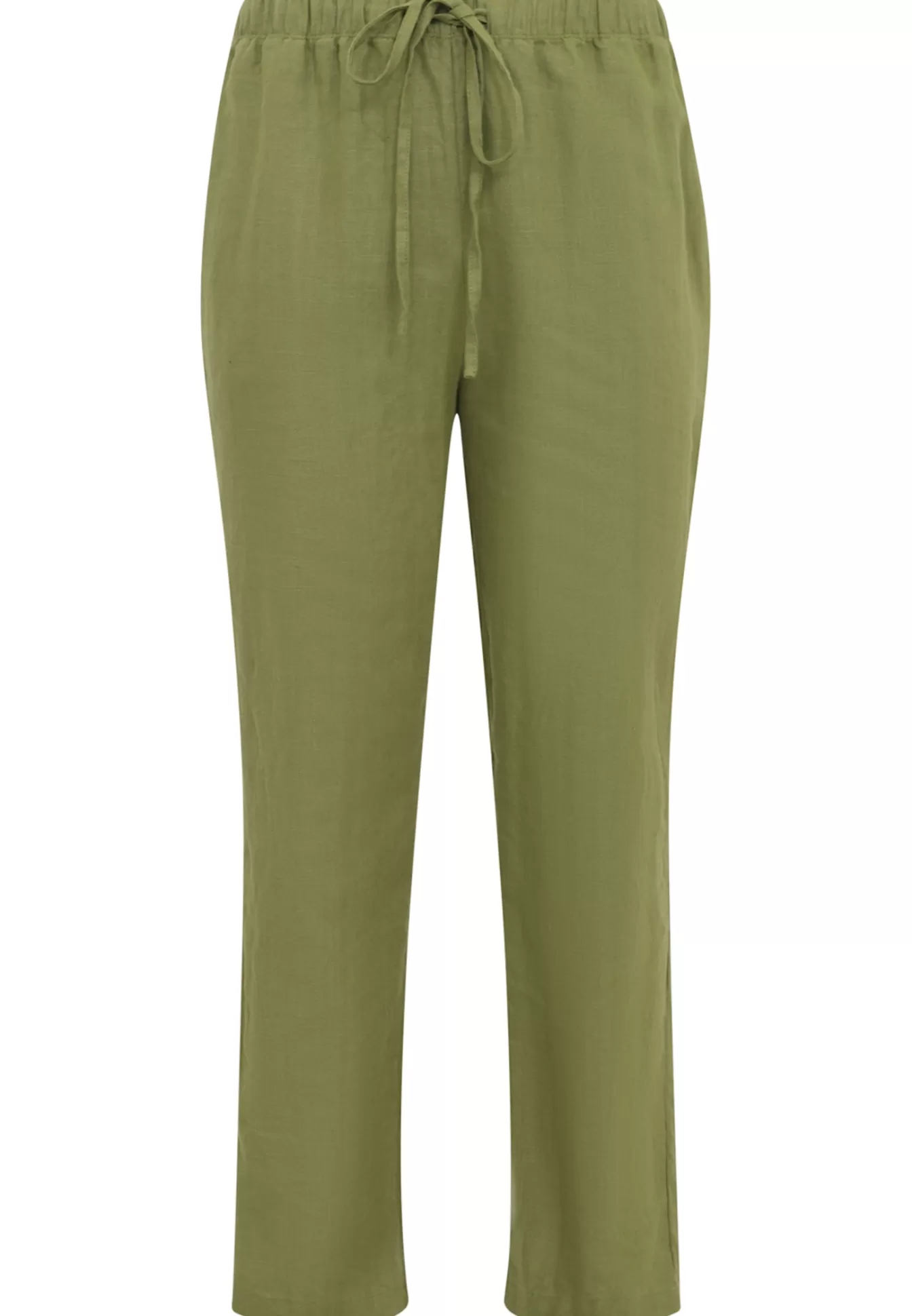 YOEK Broek taillekoord LINEN Green Store