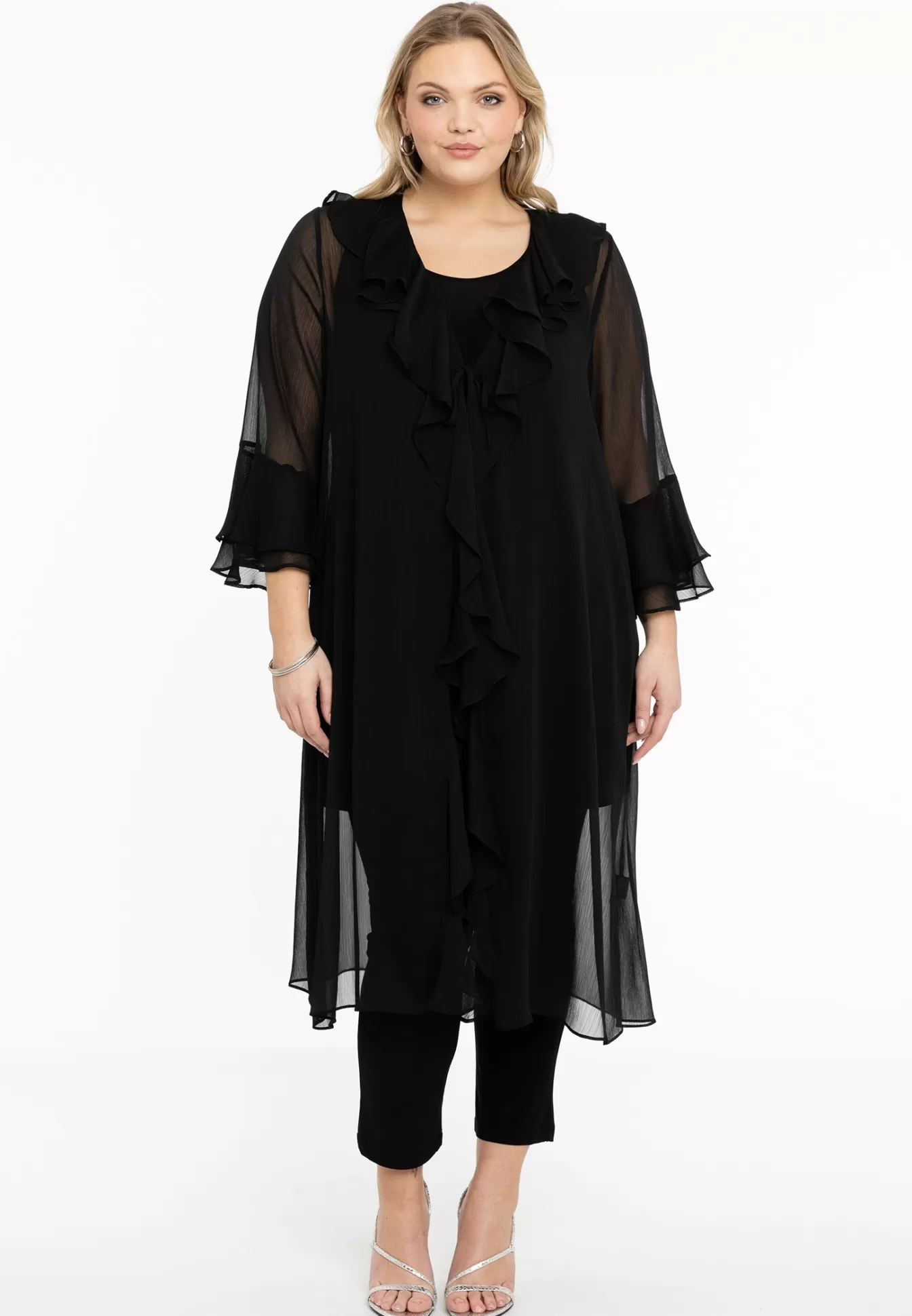 YOEK Cardi-blouse met ruches VOILE Black Clearance