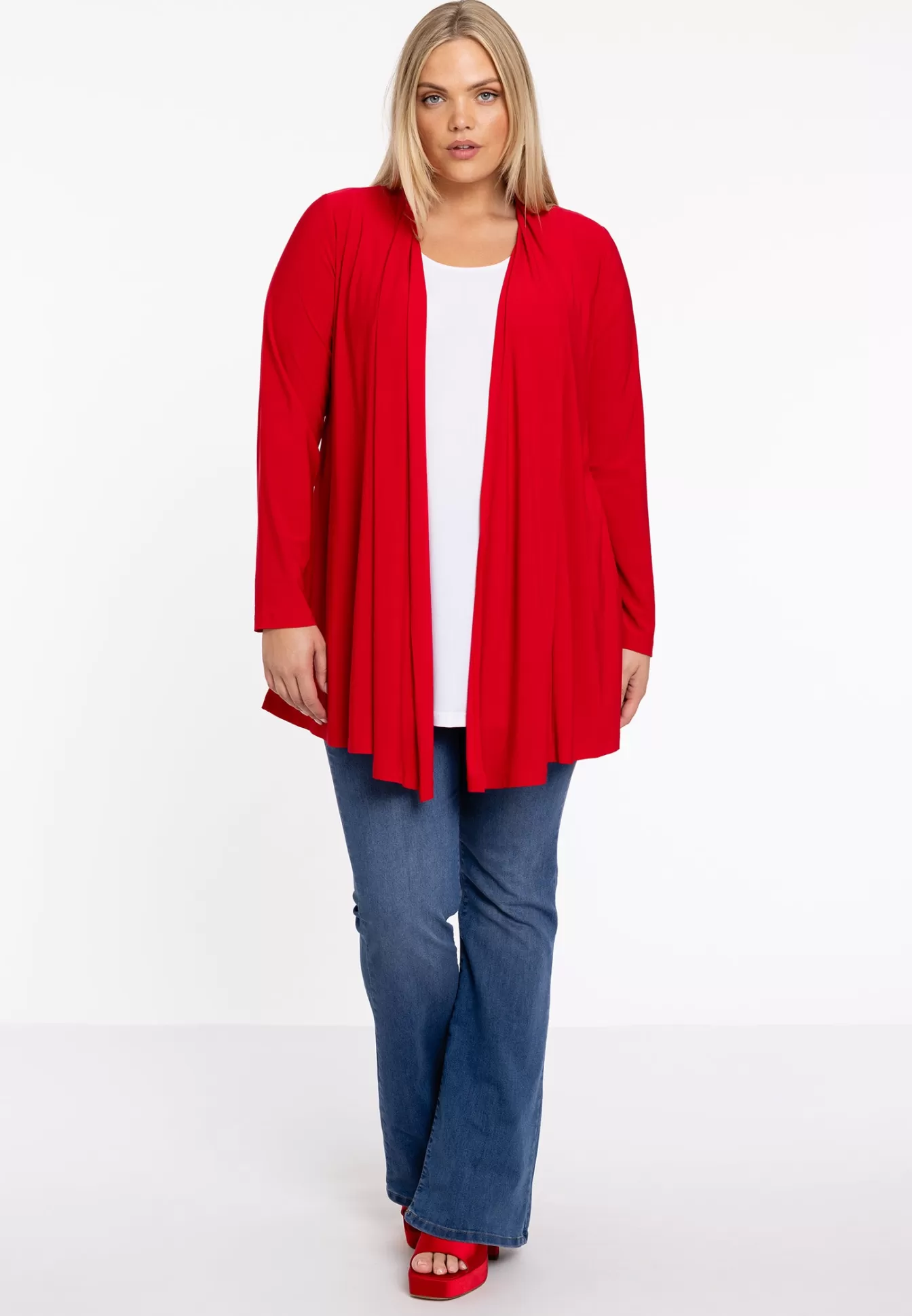 YOEK Cardigan met plooien DOLCE Red Online