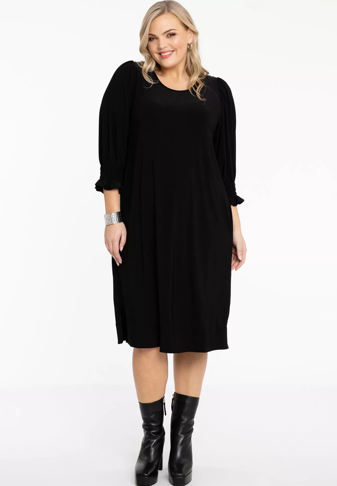 YOEK Dress puff sleeve DOLCE Black Cheap