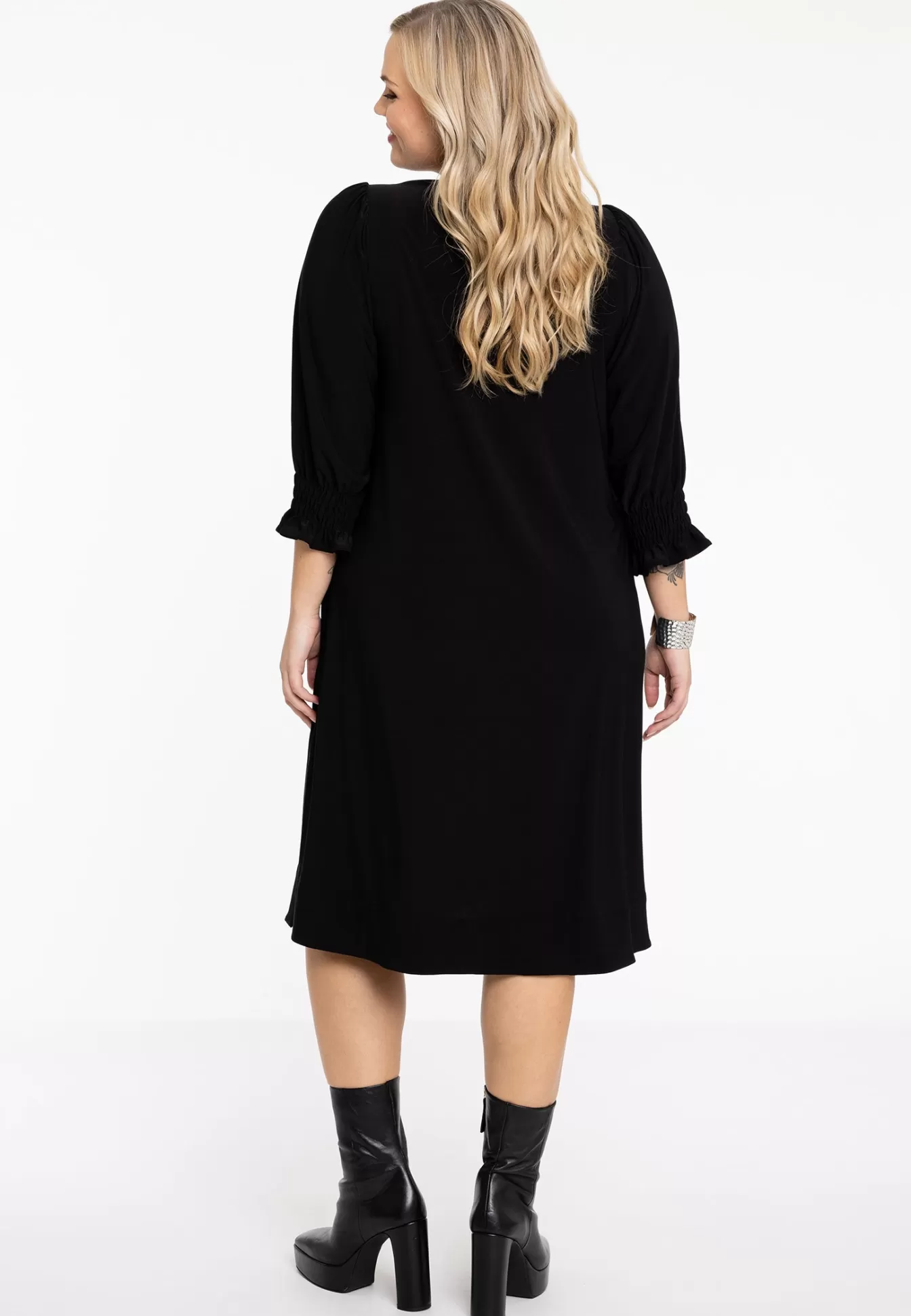 YOEK Dress puff sleeve DOLCE Black Cheap