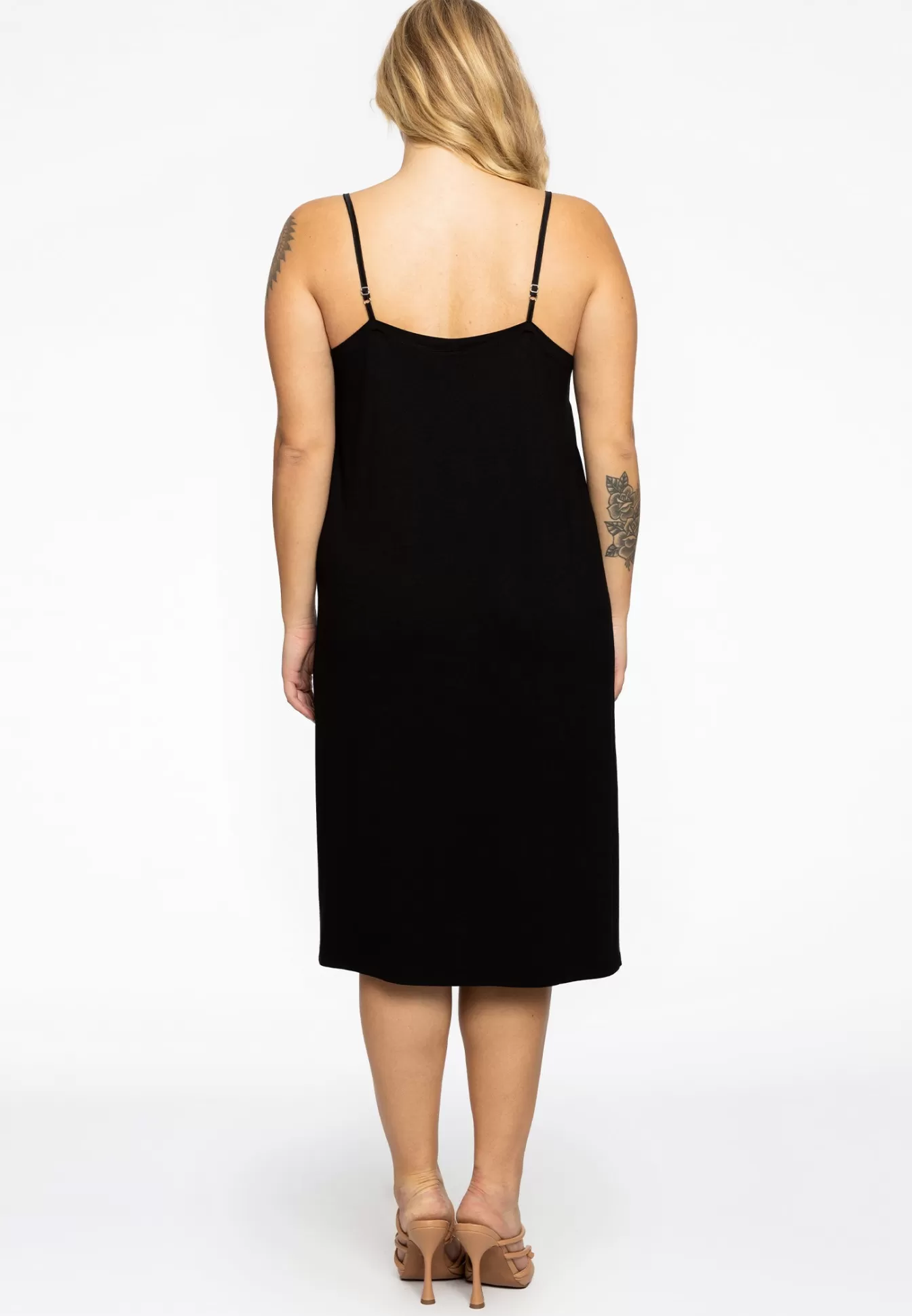 YOEK Dress spaghetti silk Black Online