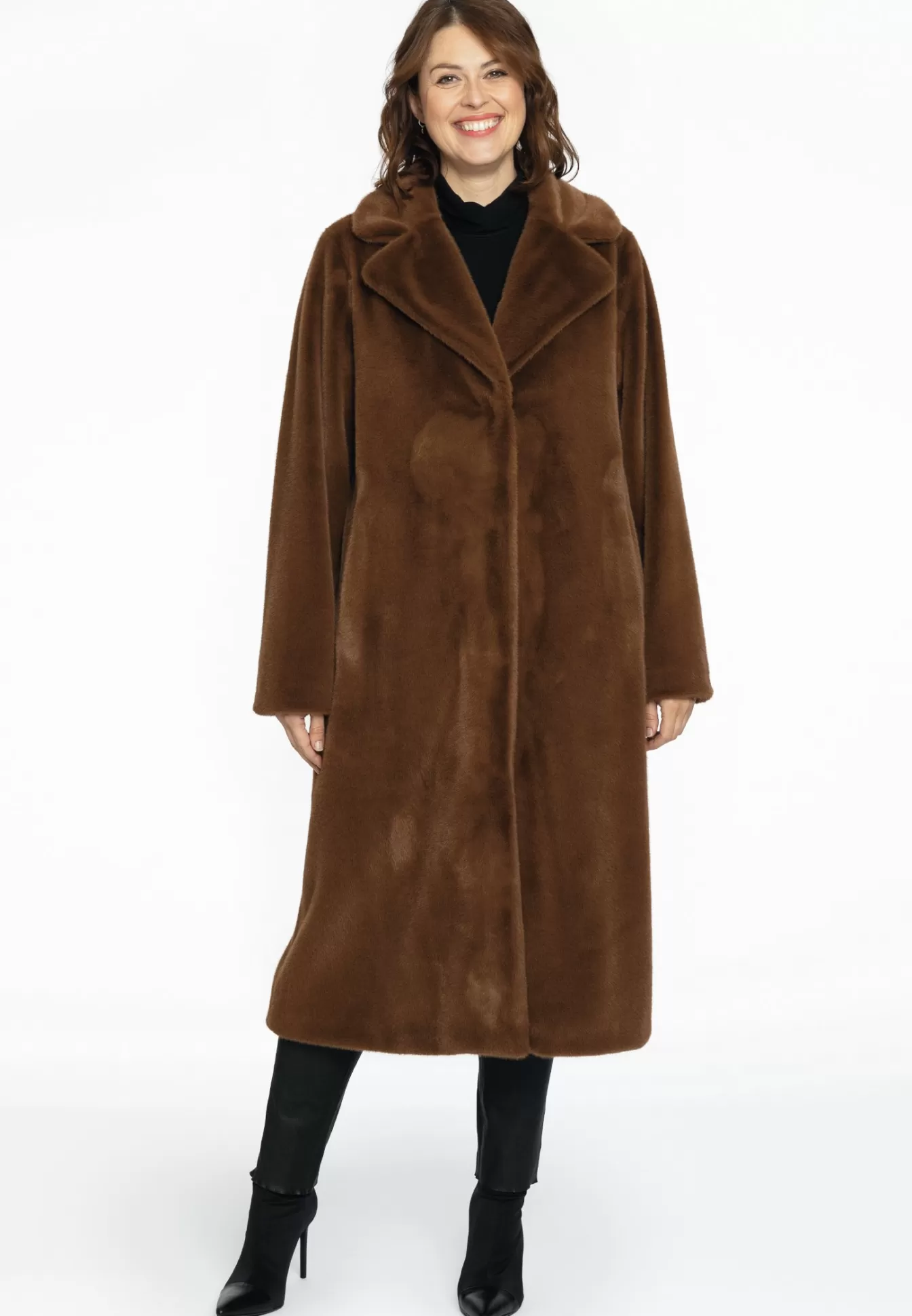 YOEK Jas faux fur Midbrown Clearance