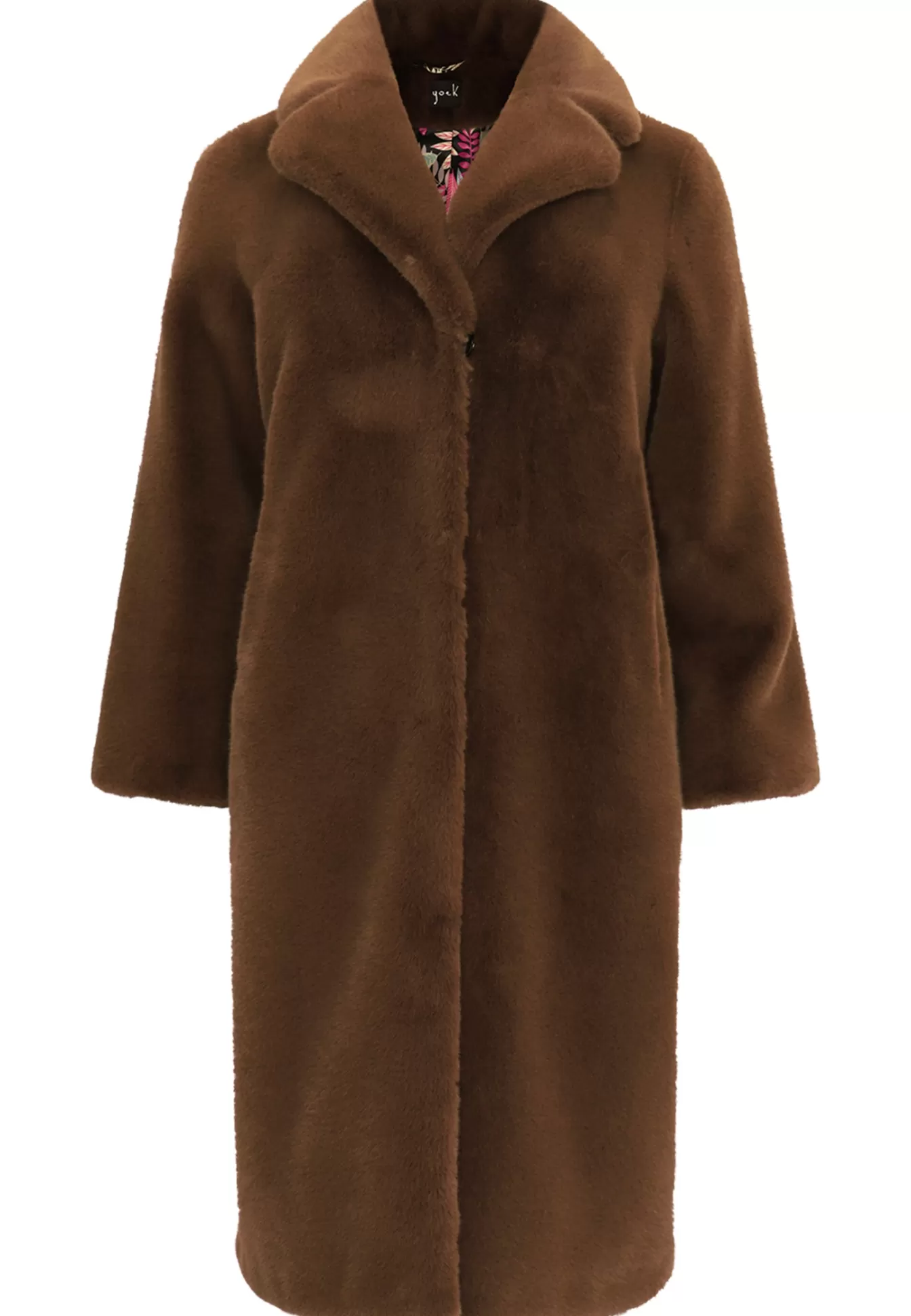 YOEK Jas faux fur Midbrown Clearance