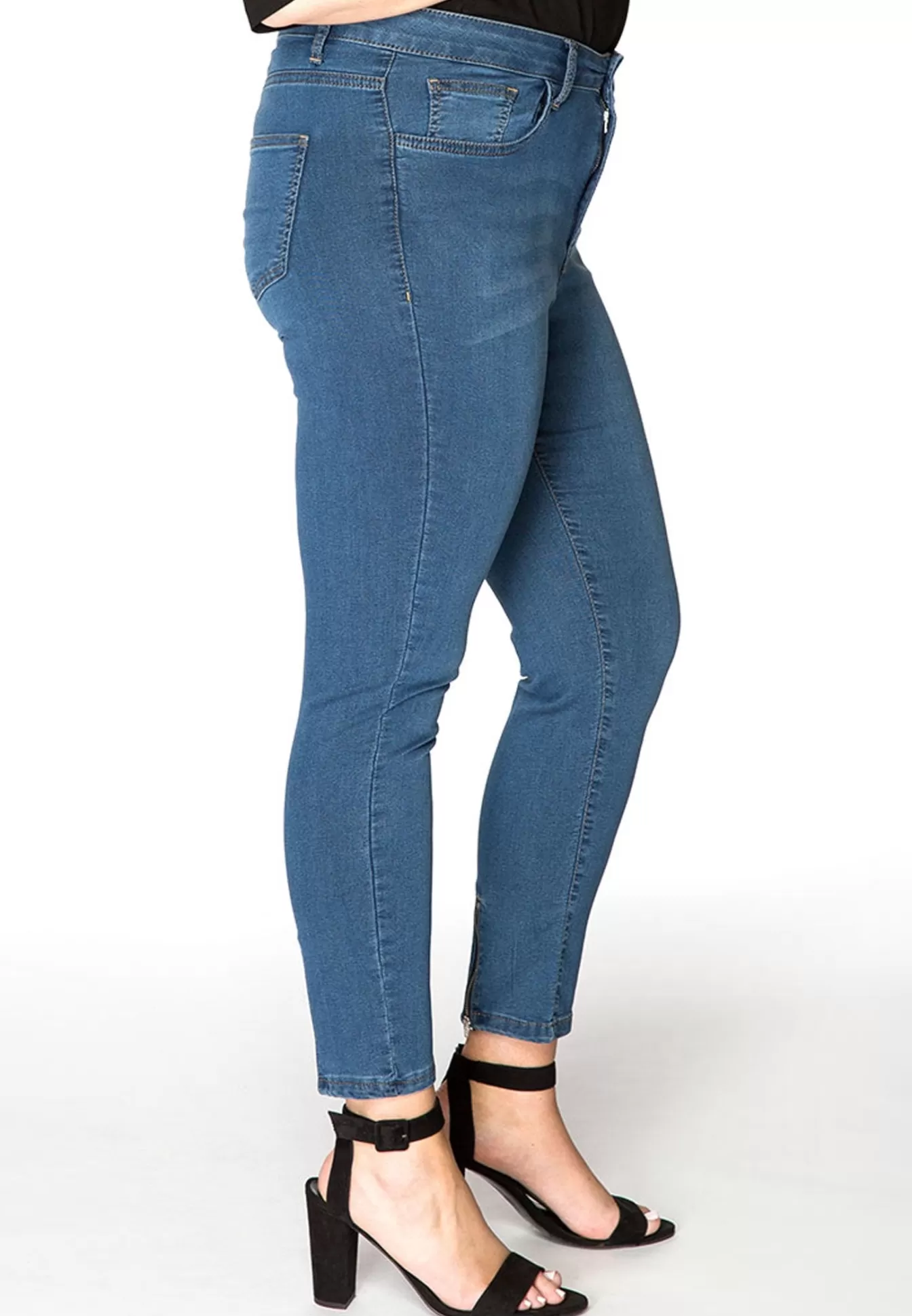 YOEK Jeans 7/8 met rits Indigo Fashion