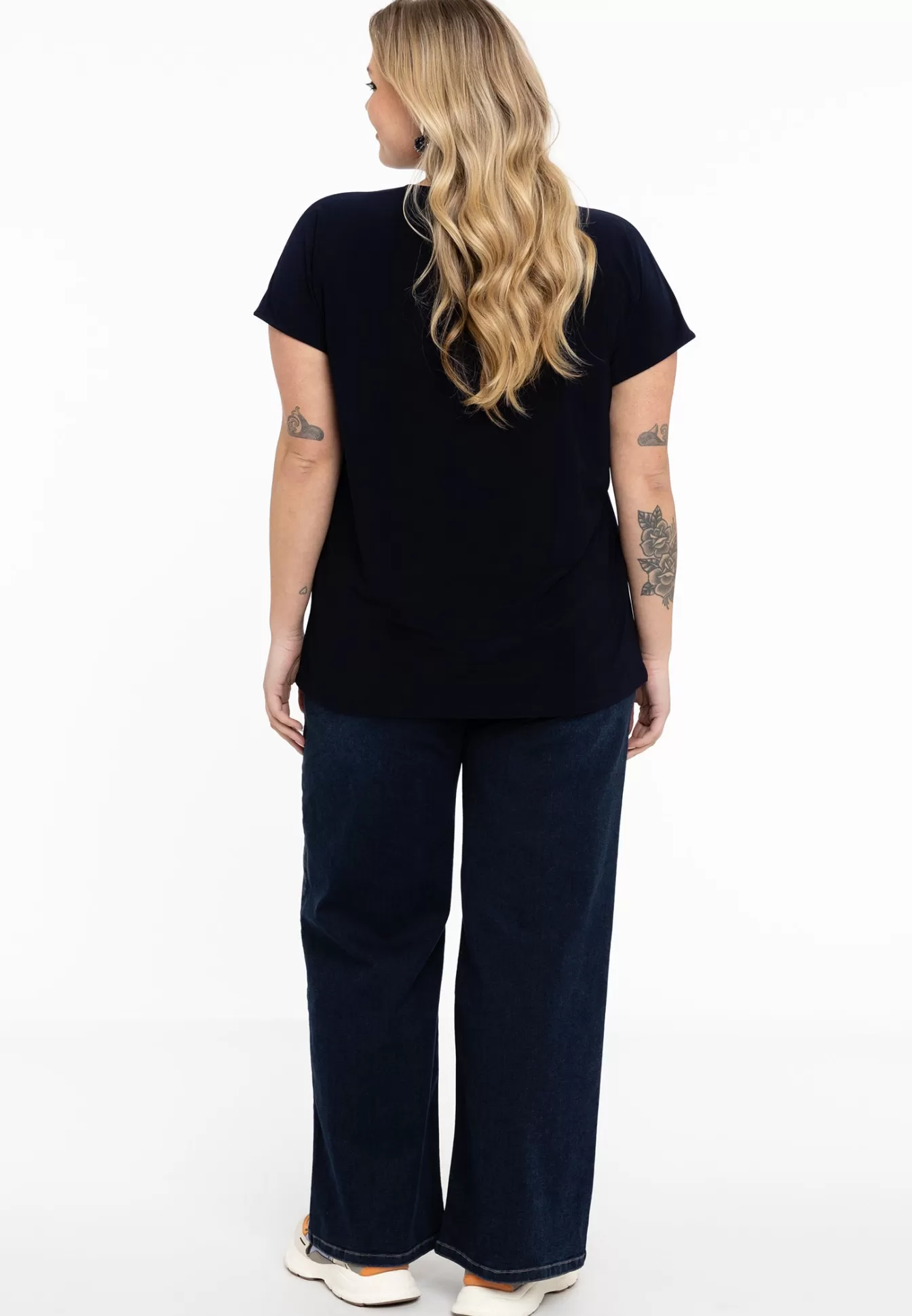 YOEK Jeans 5 pockets wide leg Darkindigo Clearance