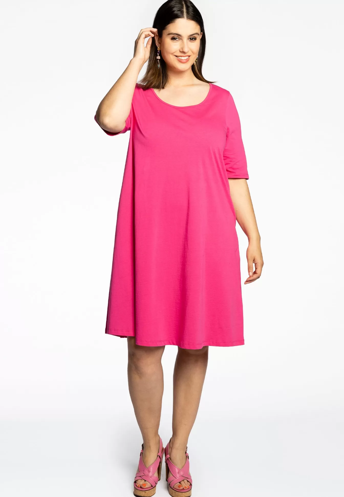 YOEK Jurk A-lijn COTTON Pink Fashion