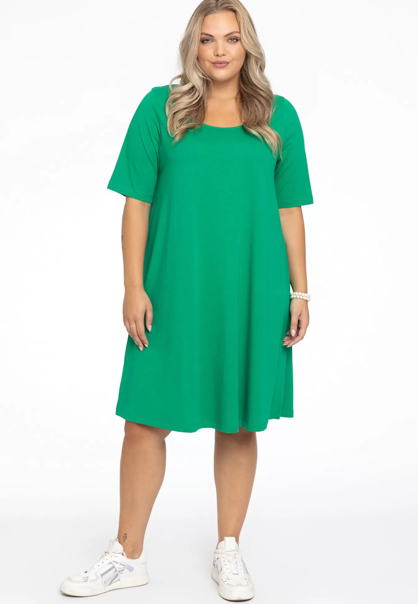 YOEK Jurk A-lijn COTTON Green Best