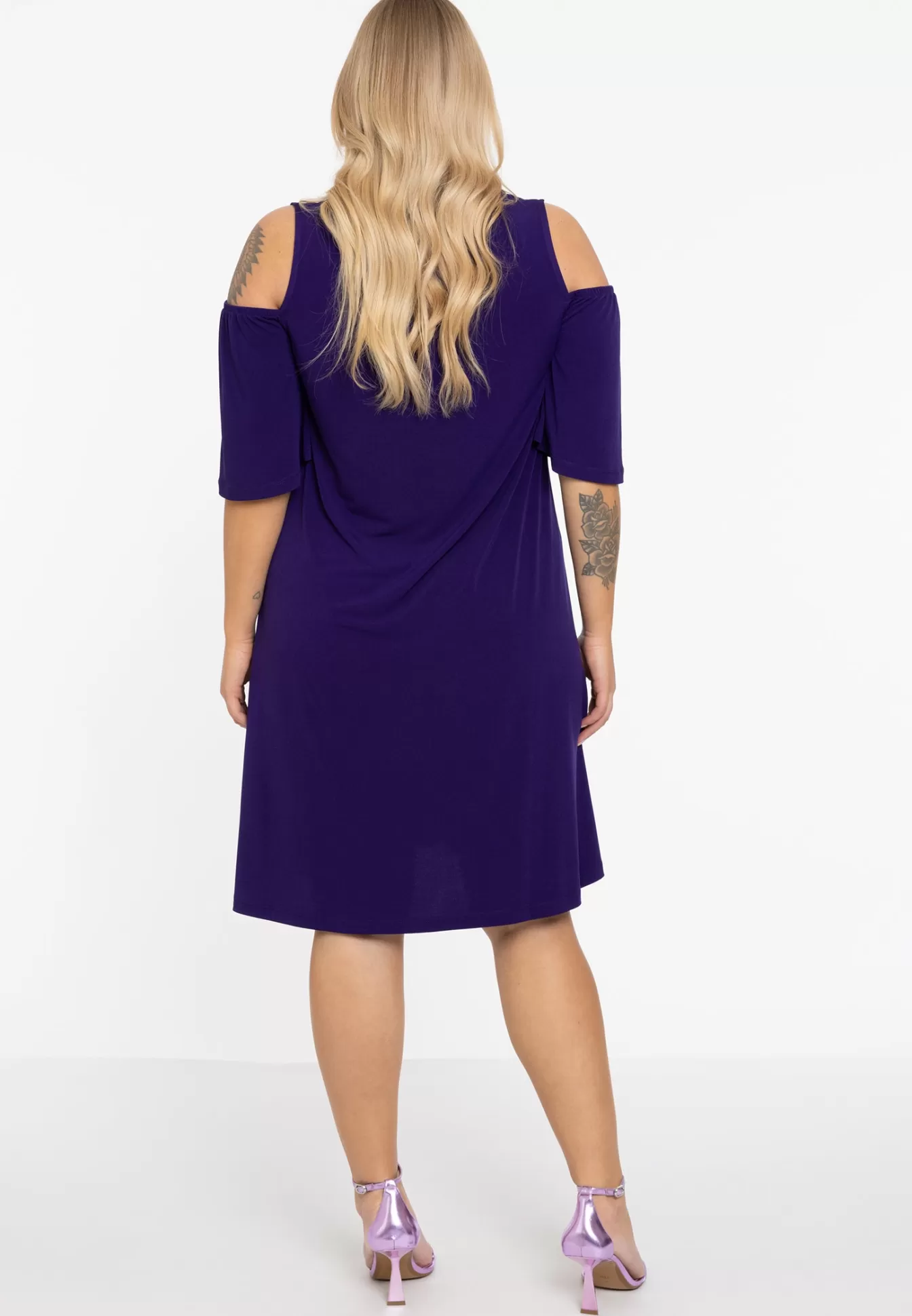 YOEK Jurk met cut out DOLCE Purple Cheap