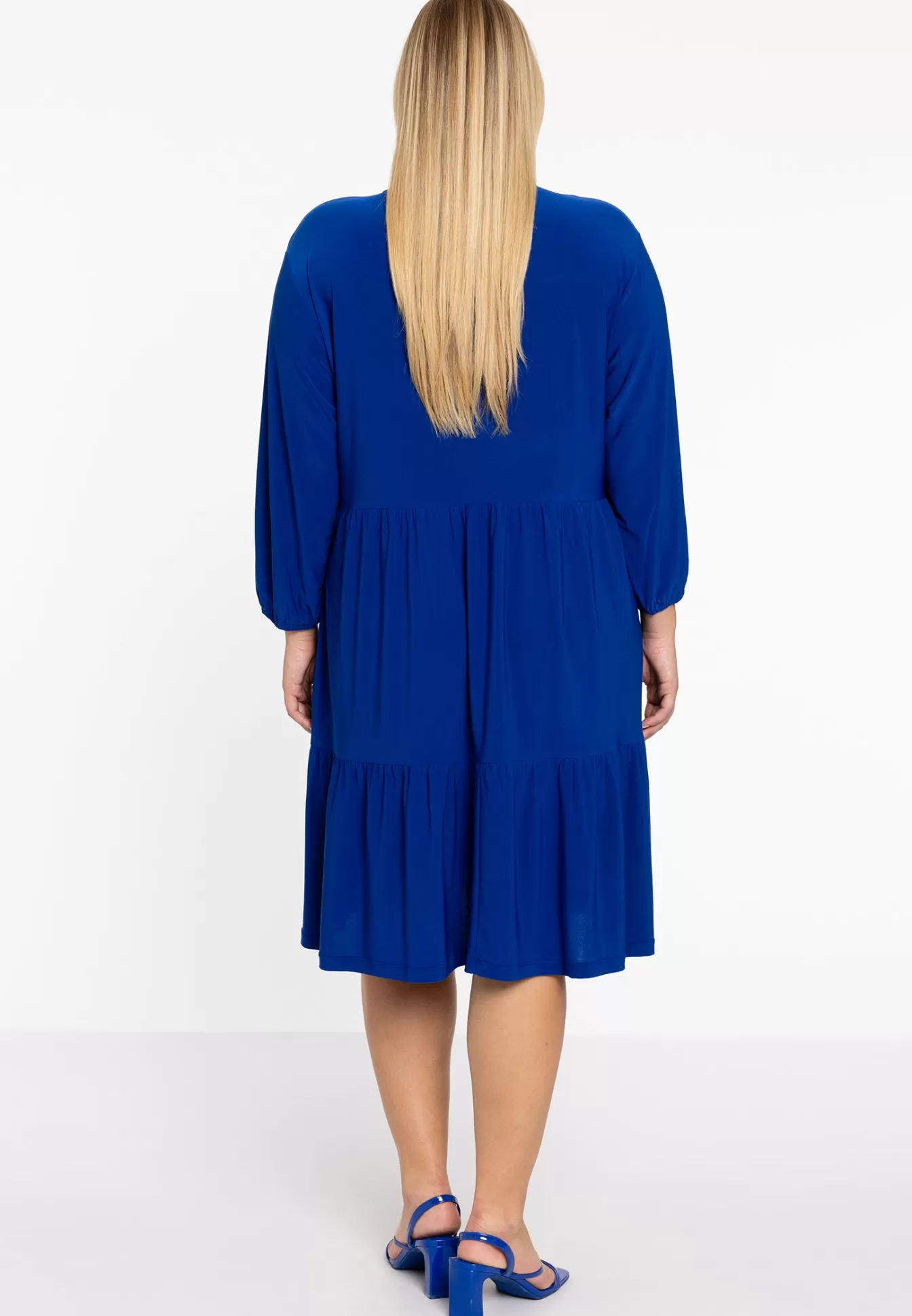 YOEK Jurk met ruches DOLCE Indigo Flash Sale