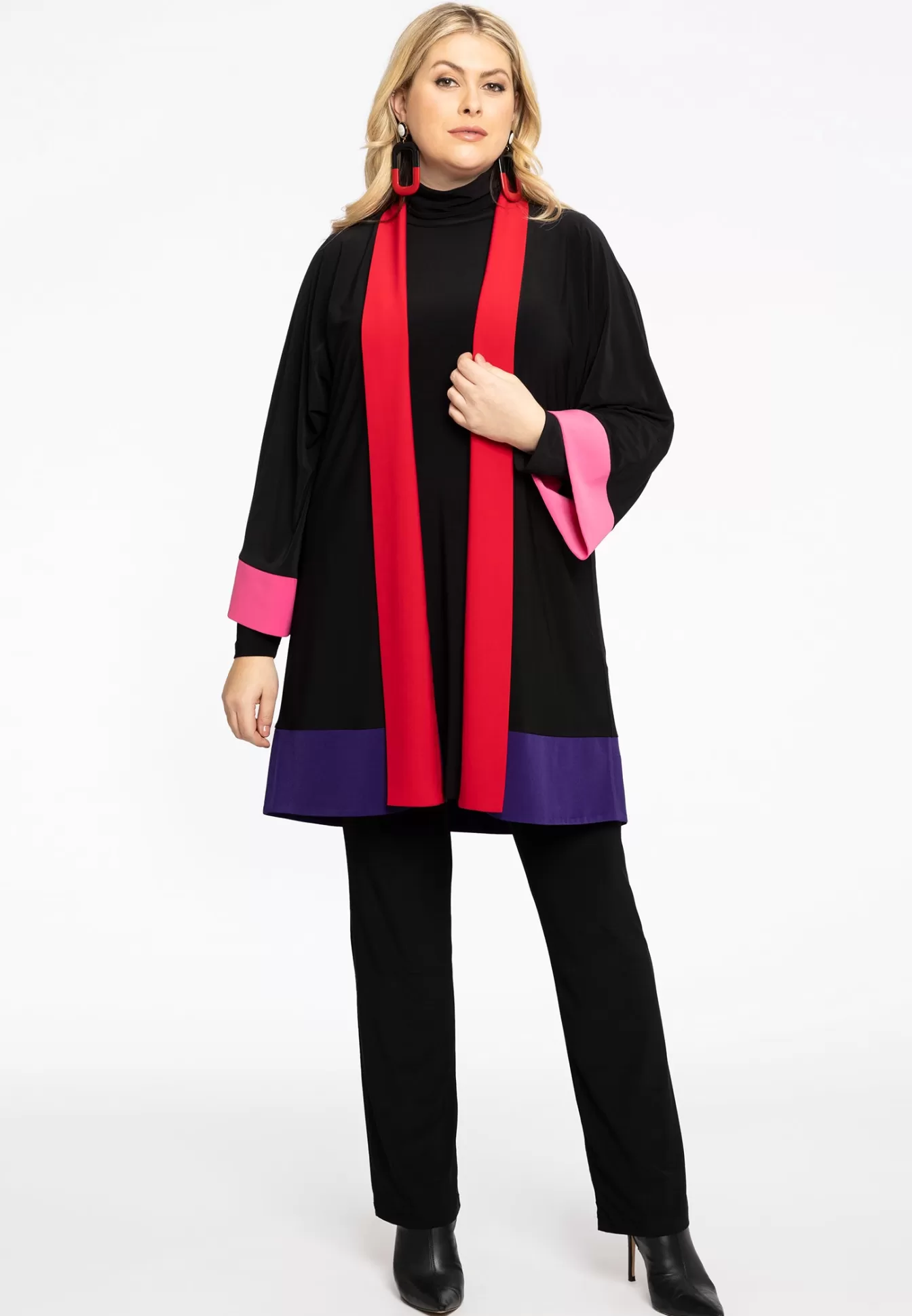 YOEK Kimono Colourblocking DOLCE Black Flash Sale