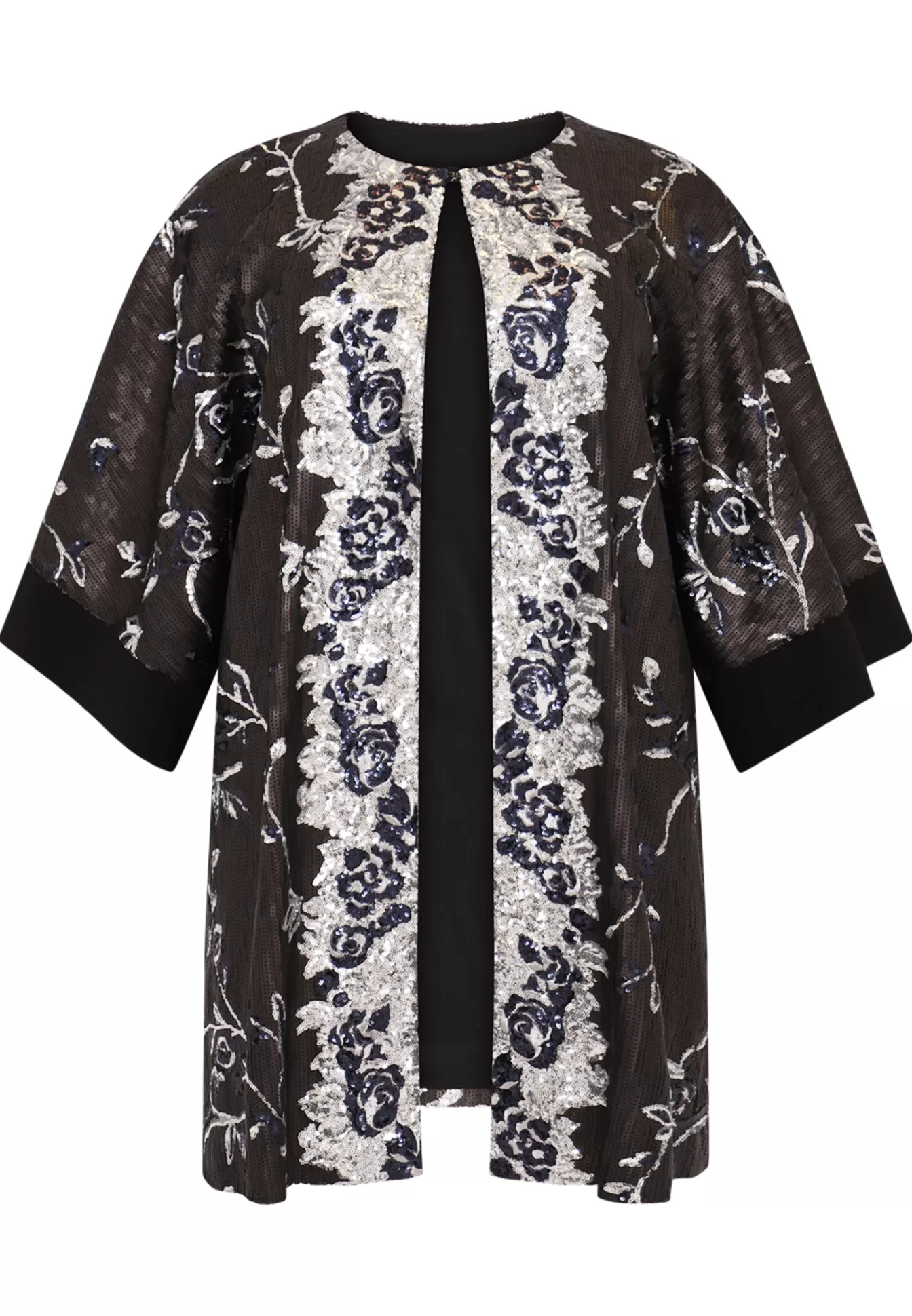 YOEK Kimono SEQUINS Black New