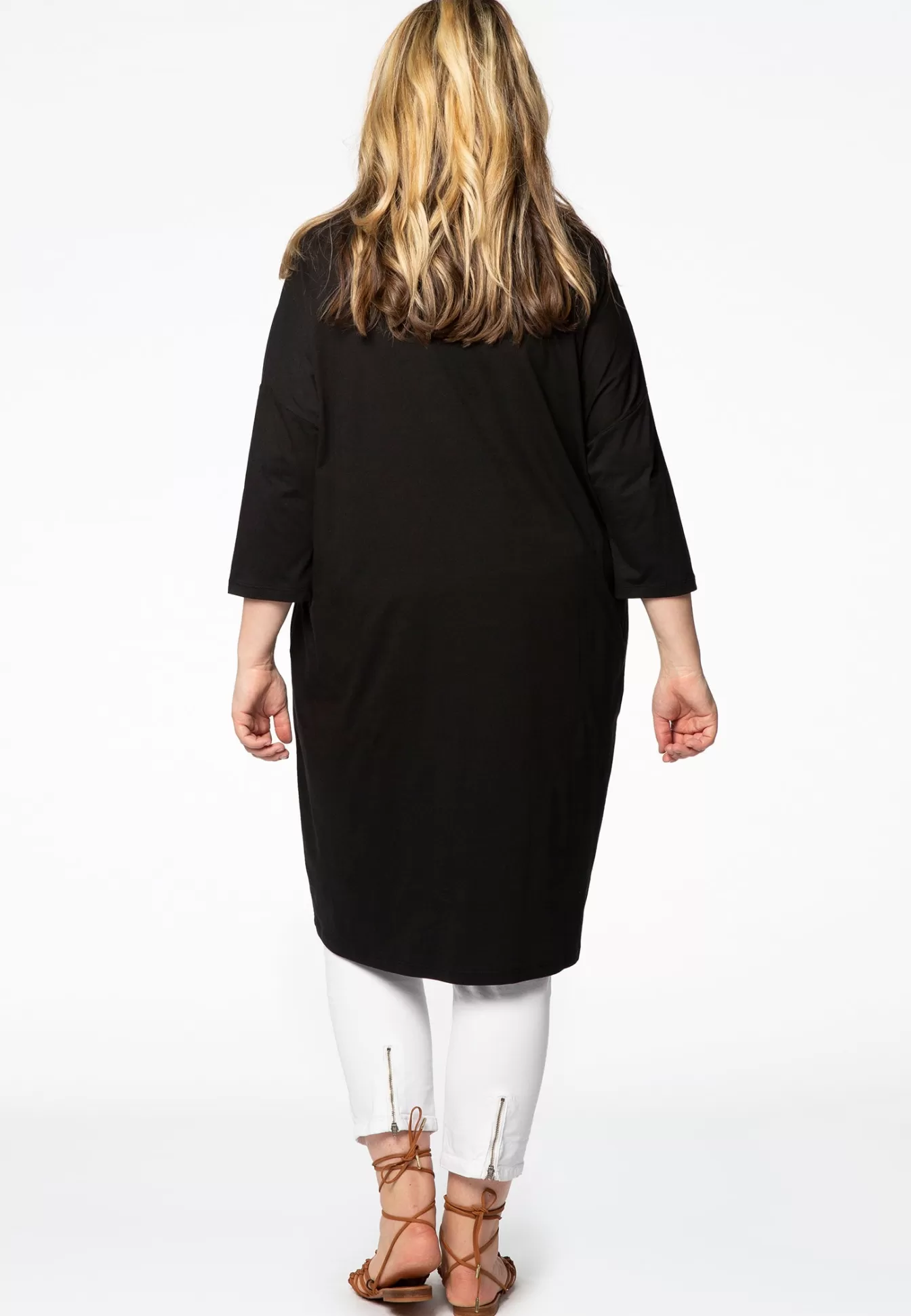 YOEK Midi jurk zakken COTTON Black Online