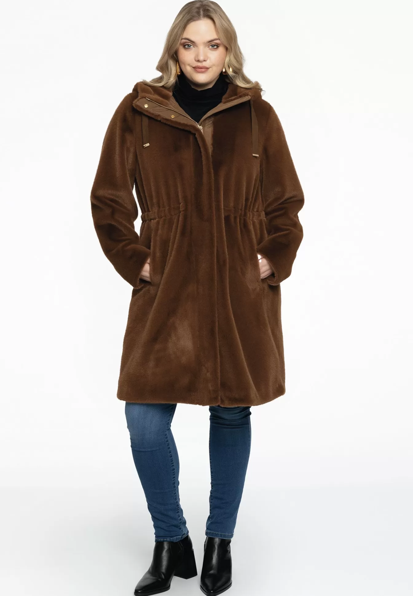 YOEK Parka faux fur Midbrown Shop