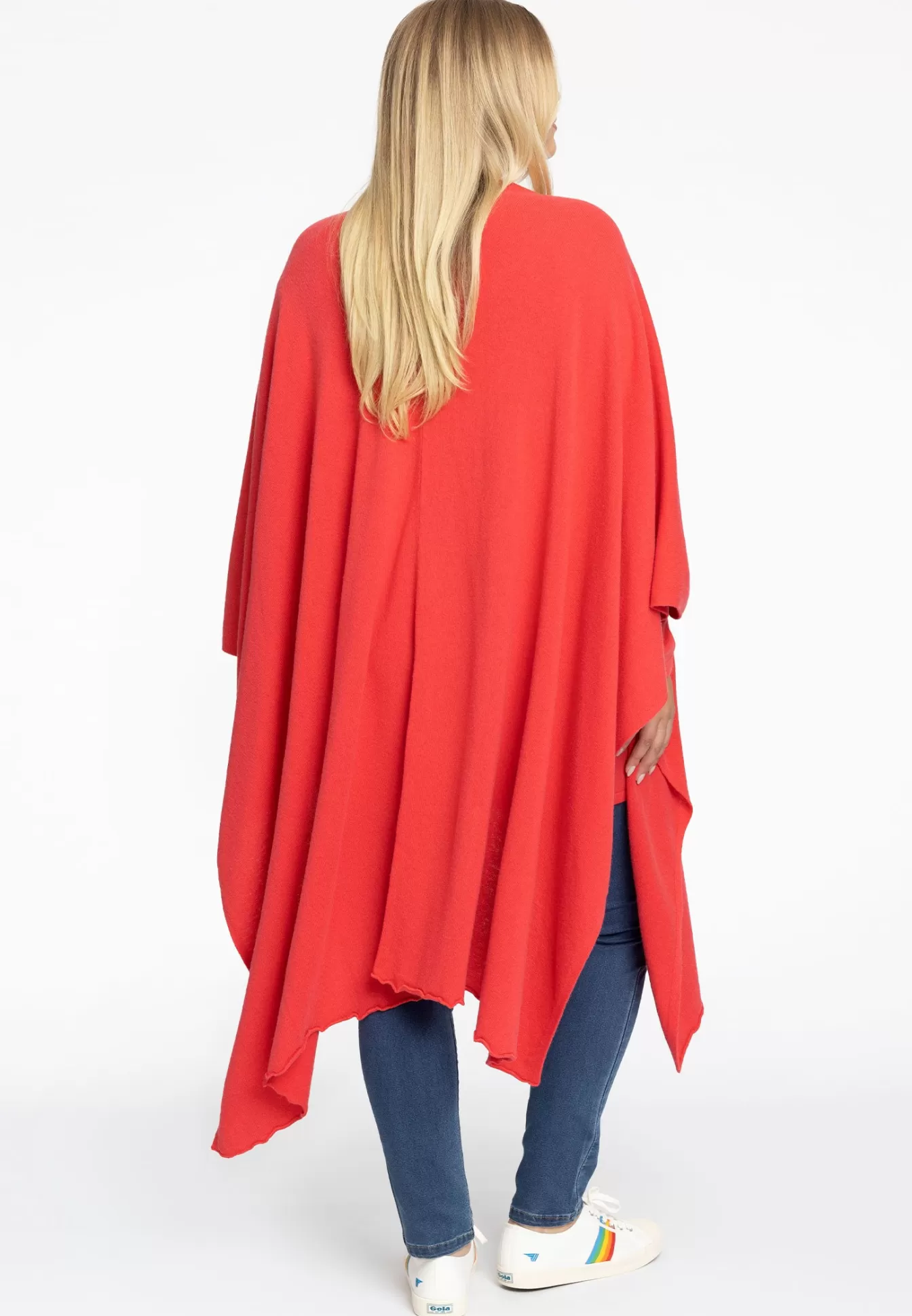 YOEK Poncho cashmere Lightred Hot