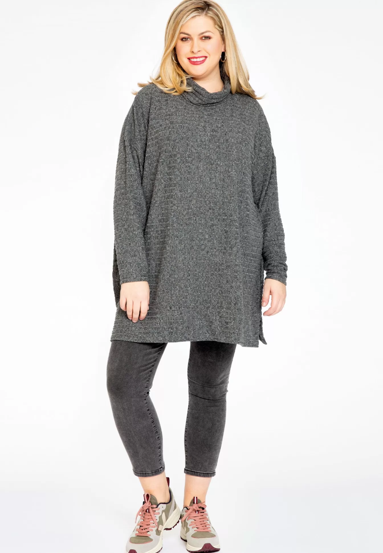 YOEK Pullover high neck RIB Grey Sale