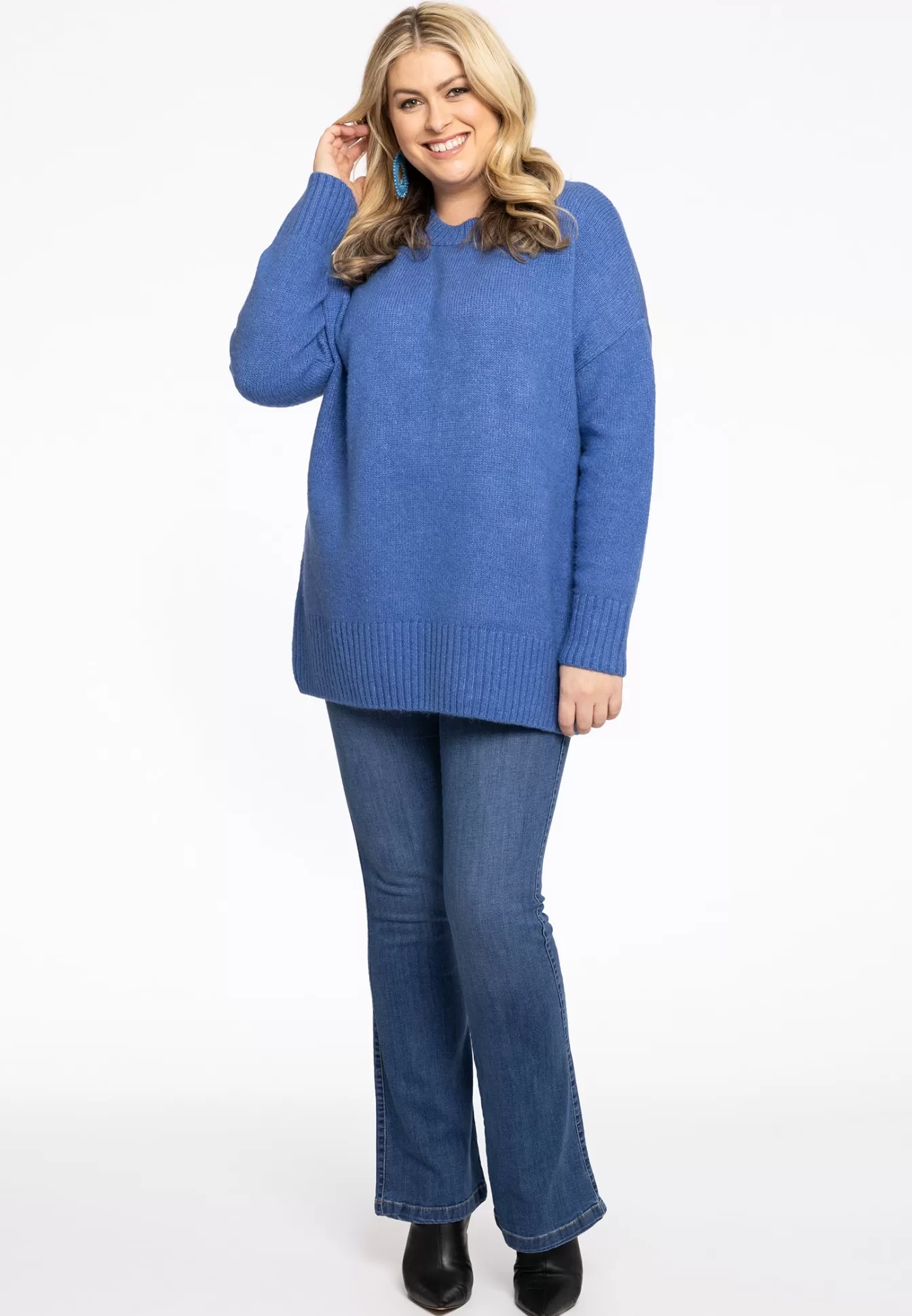 YOEK Pullover met ronde hals Indigo Fashion