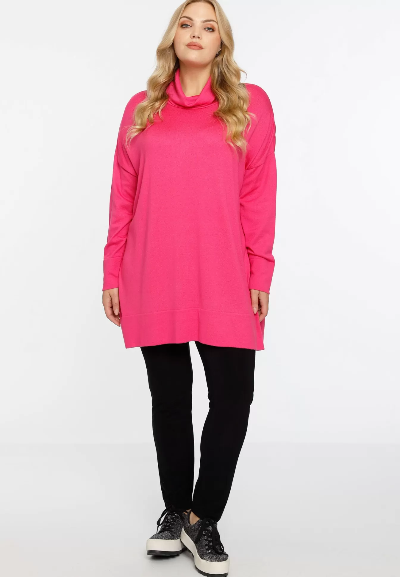 YOEK Pullover wijd met col Pink New