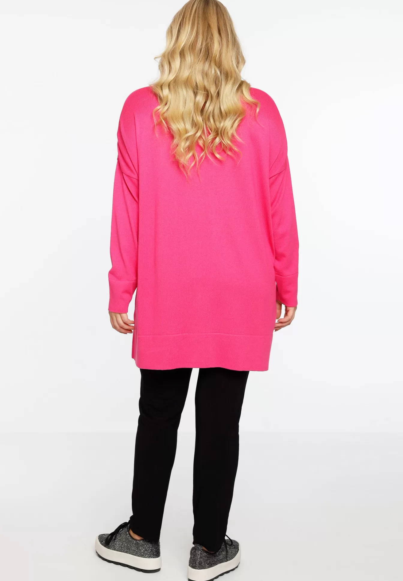 YOEK Pullover wijd met col Pink New