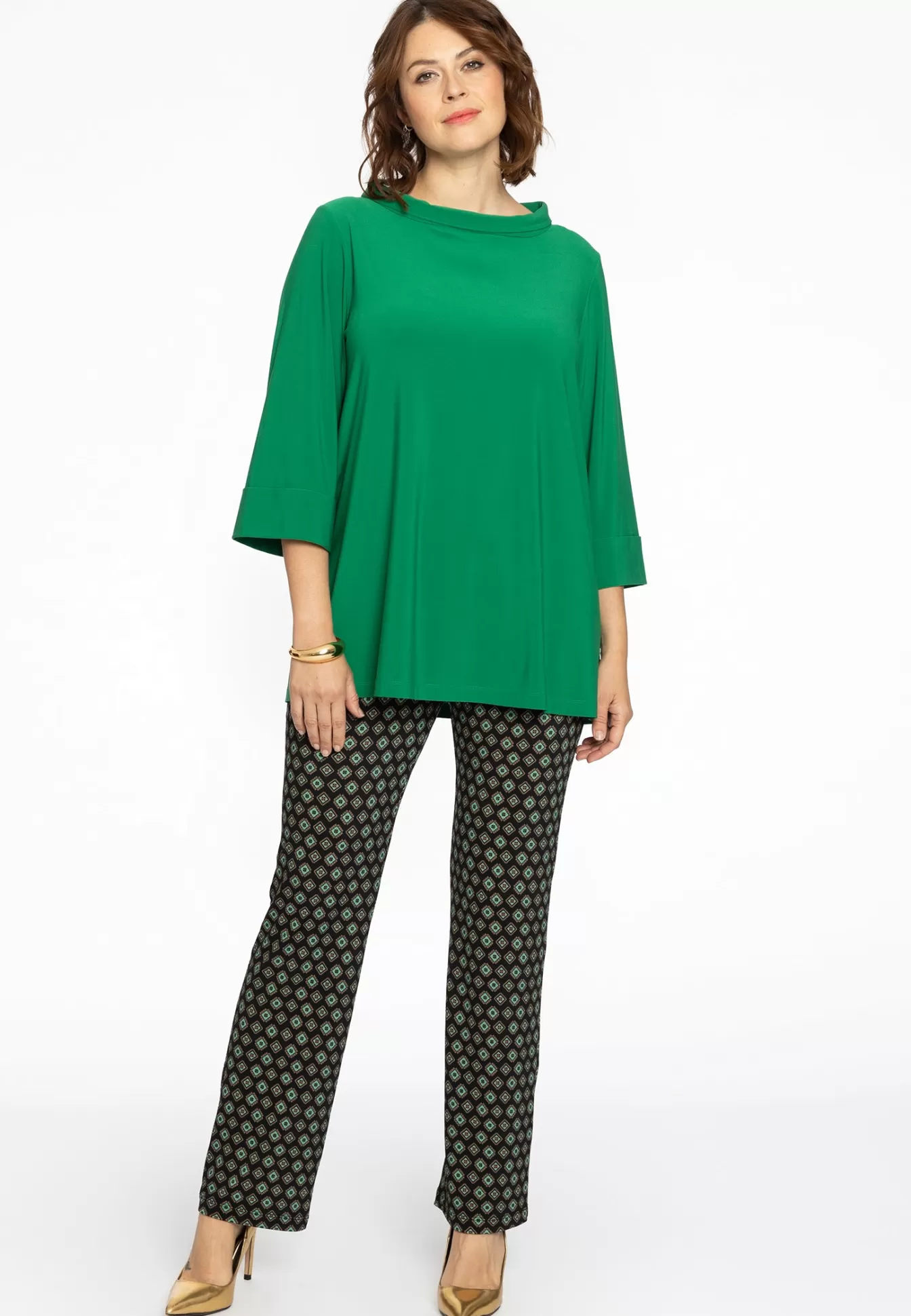 YOEK Shirt A-lijn met turtle neck DOLCE Green Best Sale