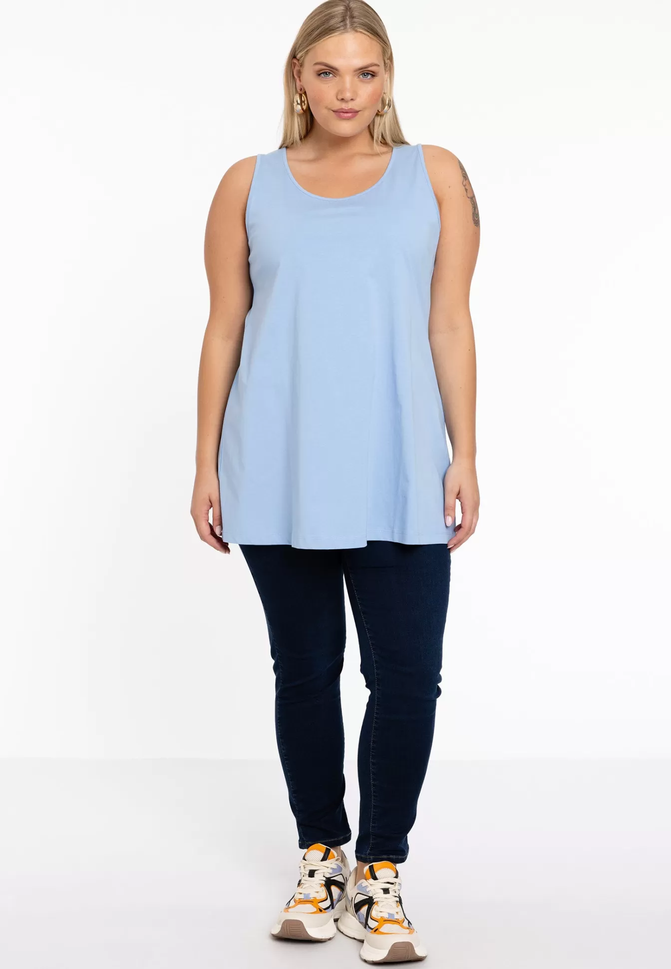 YOEK Top flare COTTON Lightblue Clearance