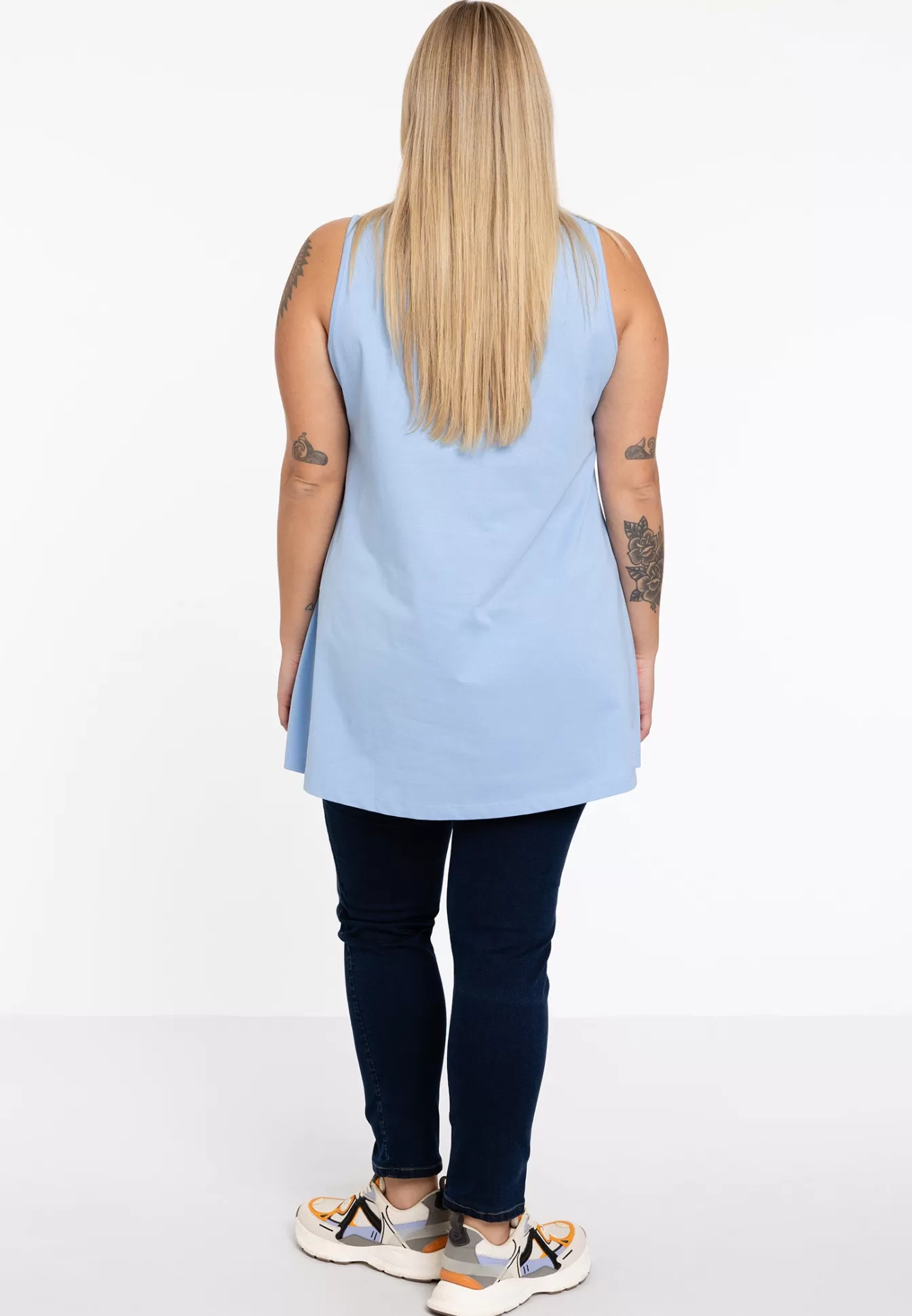 YOEK Top flare COTTON Lightblue Clearance