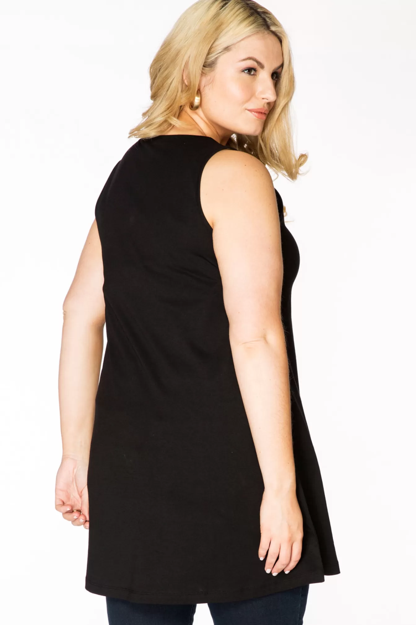 YOEK Top flare VISCOSE Black Best