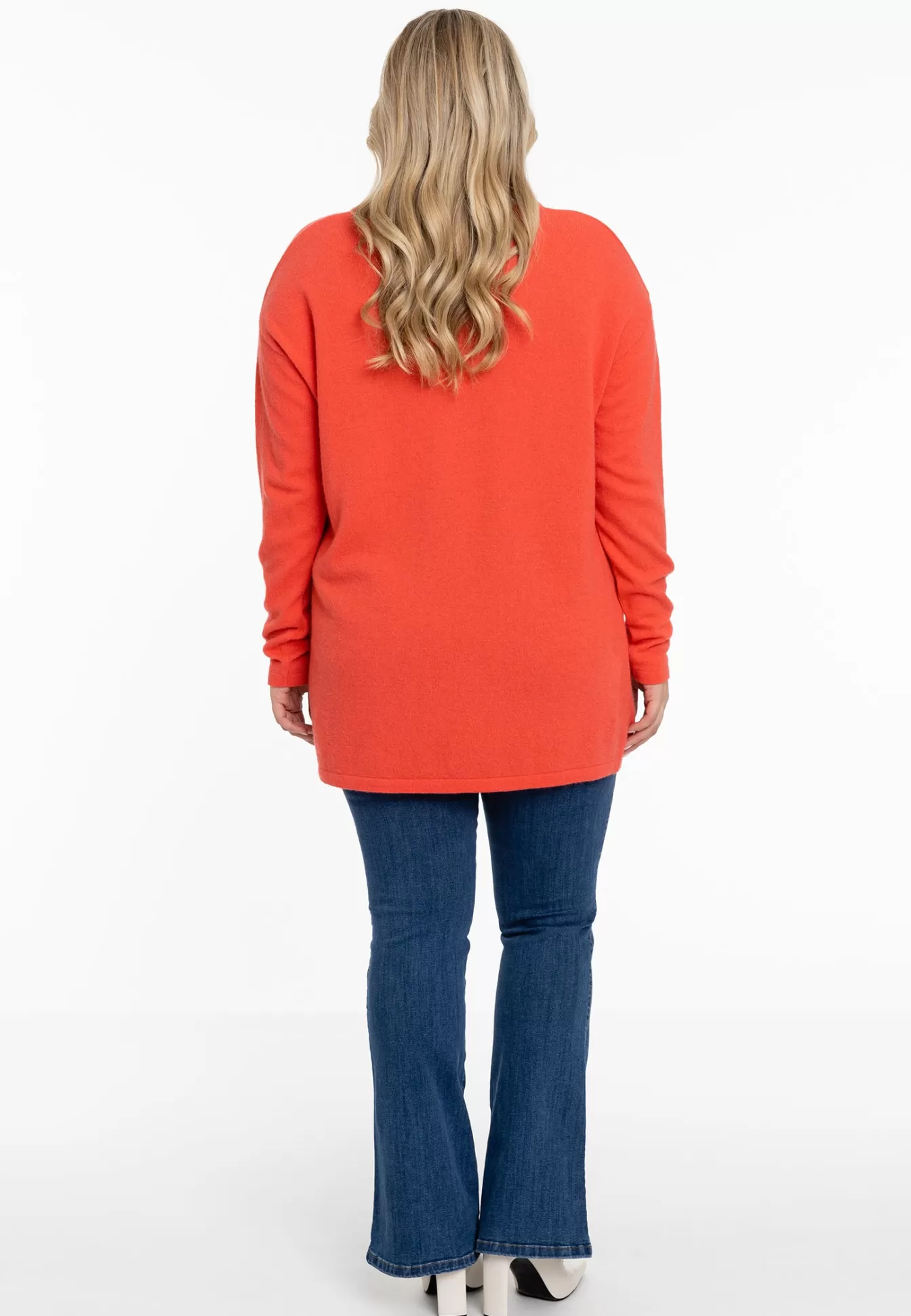 YOEK Trui met V-hals cashmere Orange Store