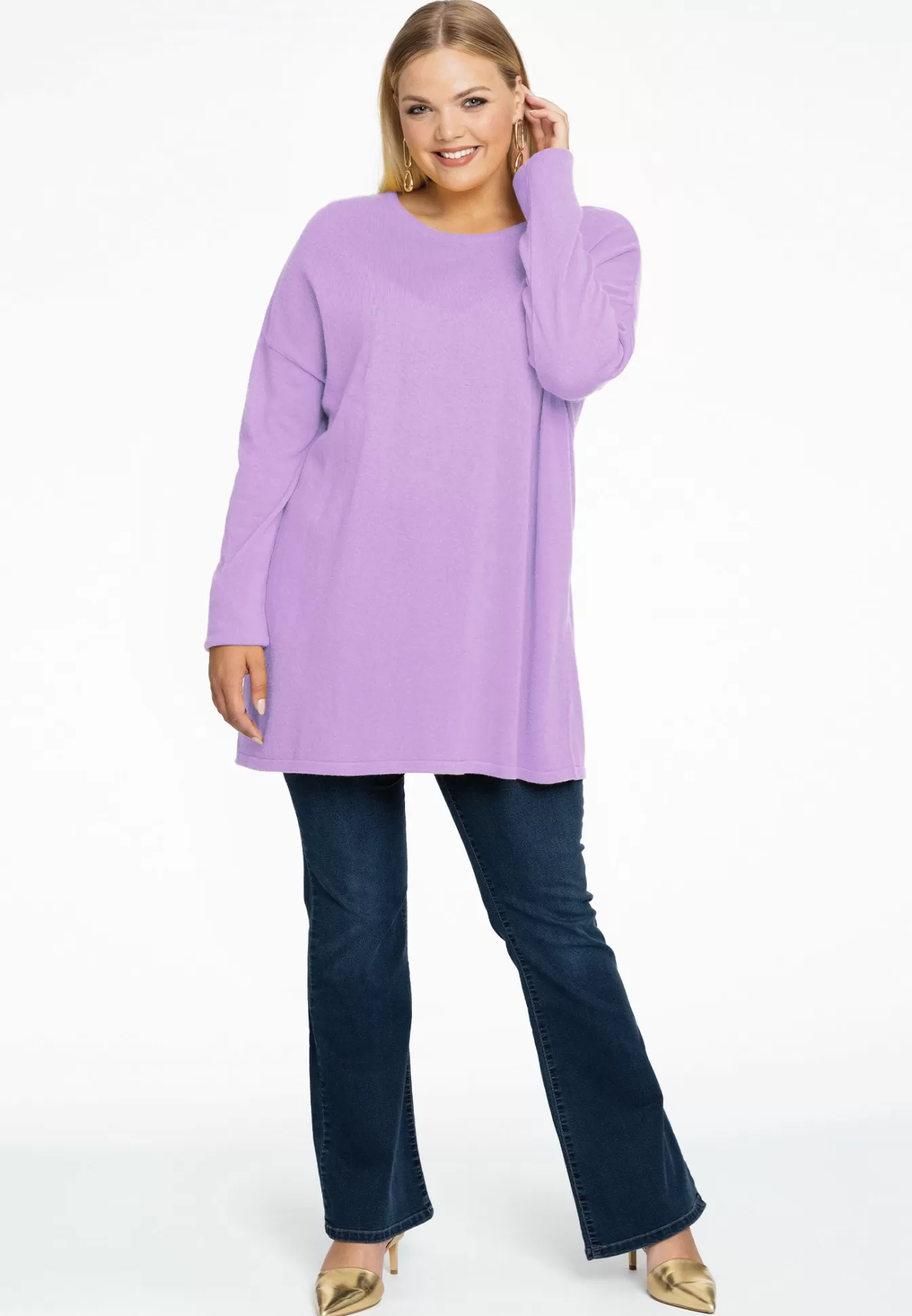 YOEK Trui vierkant cashmere Lightpurple Discount