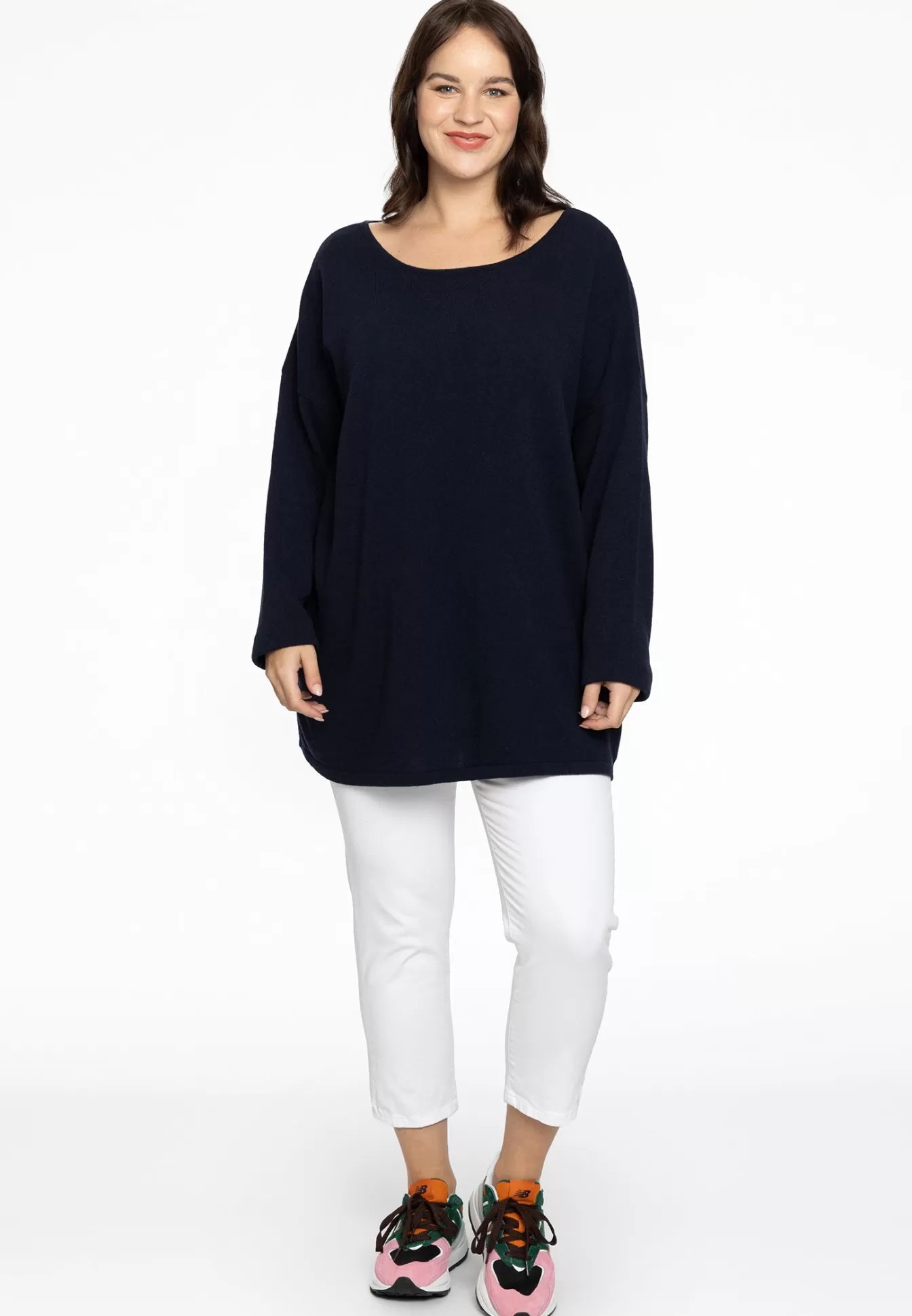 YOEK Trui vierkant cashmere Blue Sale