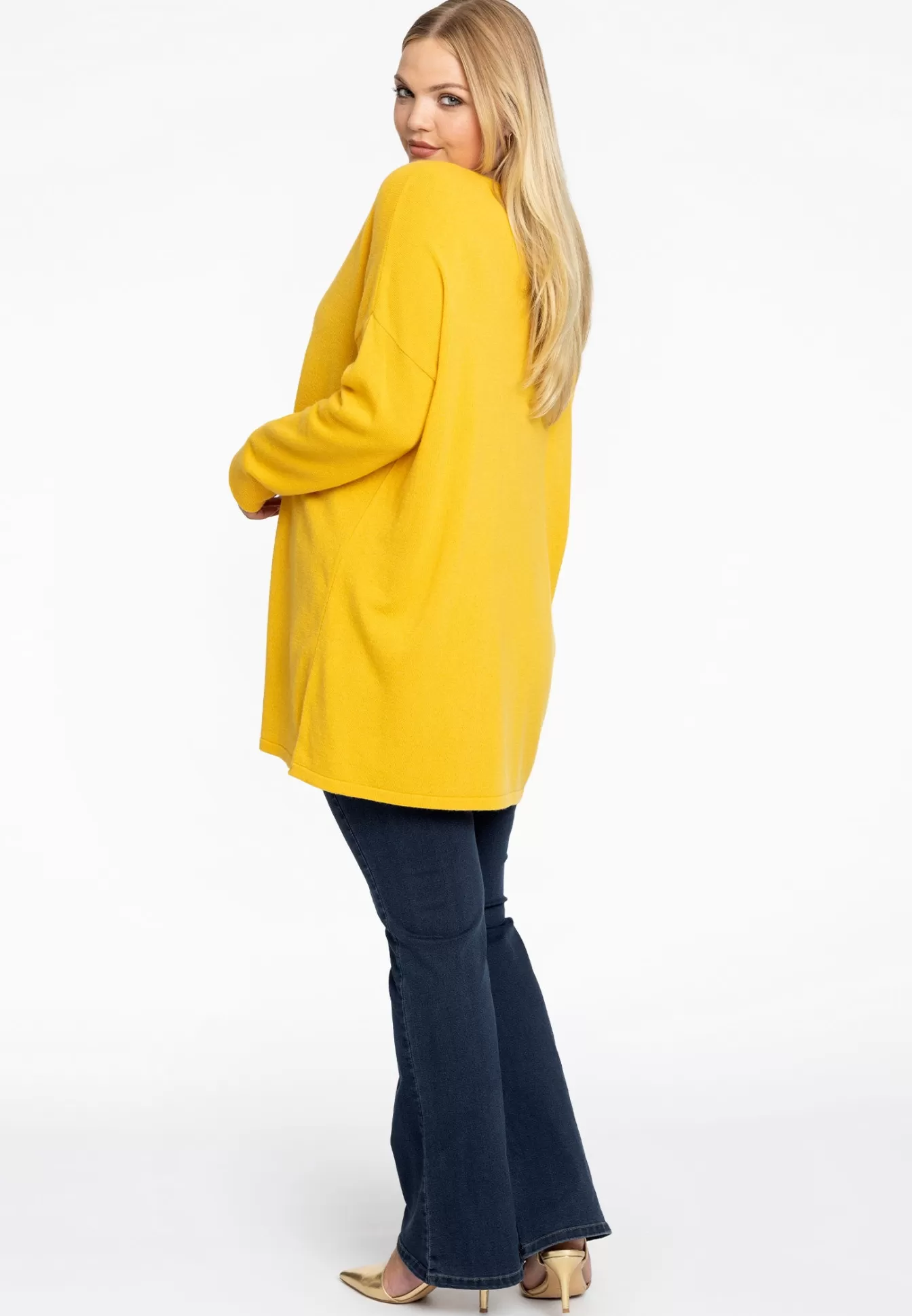 YOEK Trui vierkant cashmere Yellow Hot