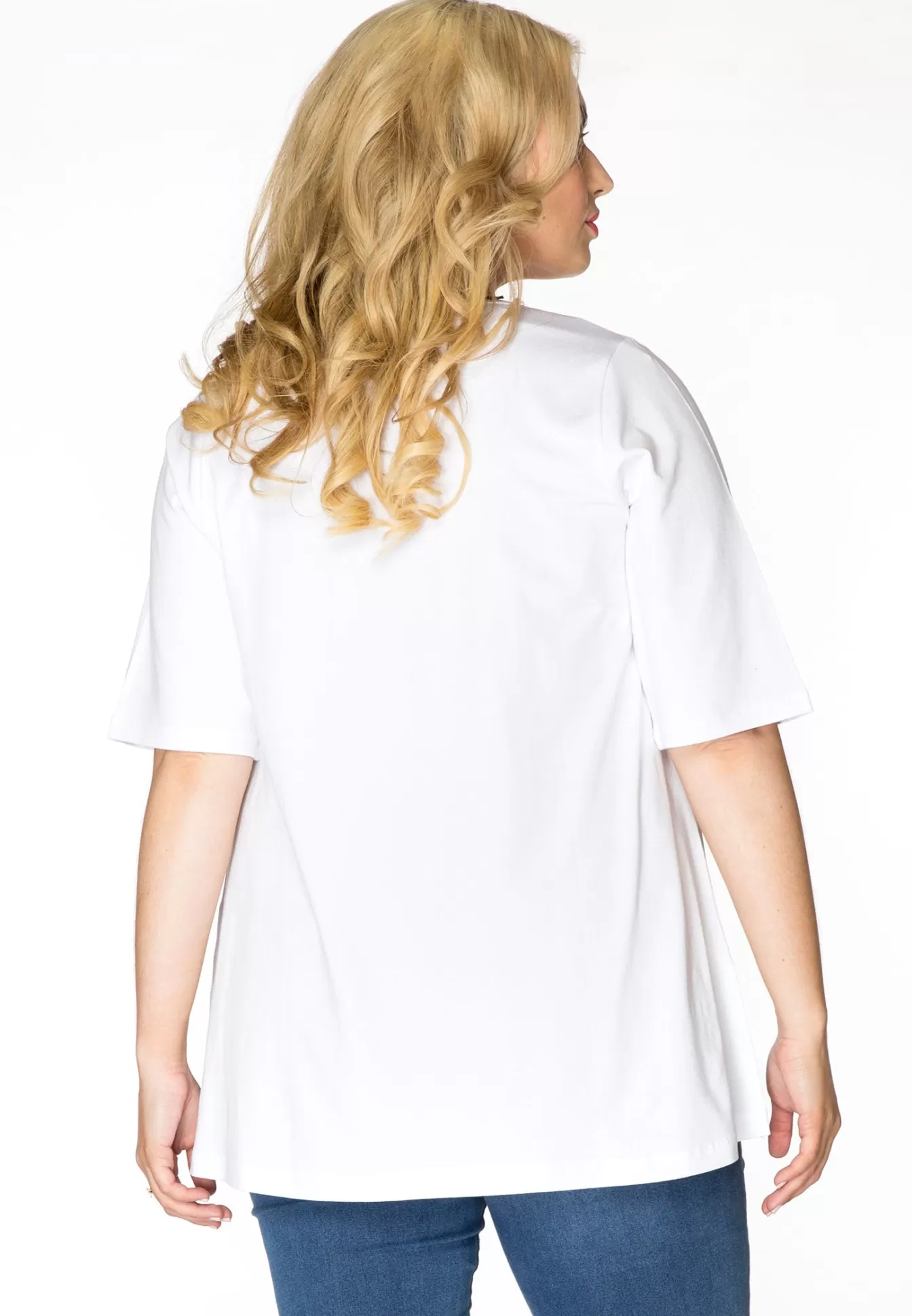 YOEK T-shirt A-lijn VISCOSE White Shop