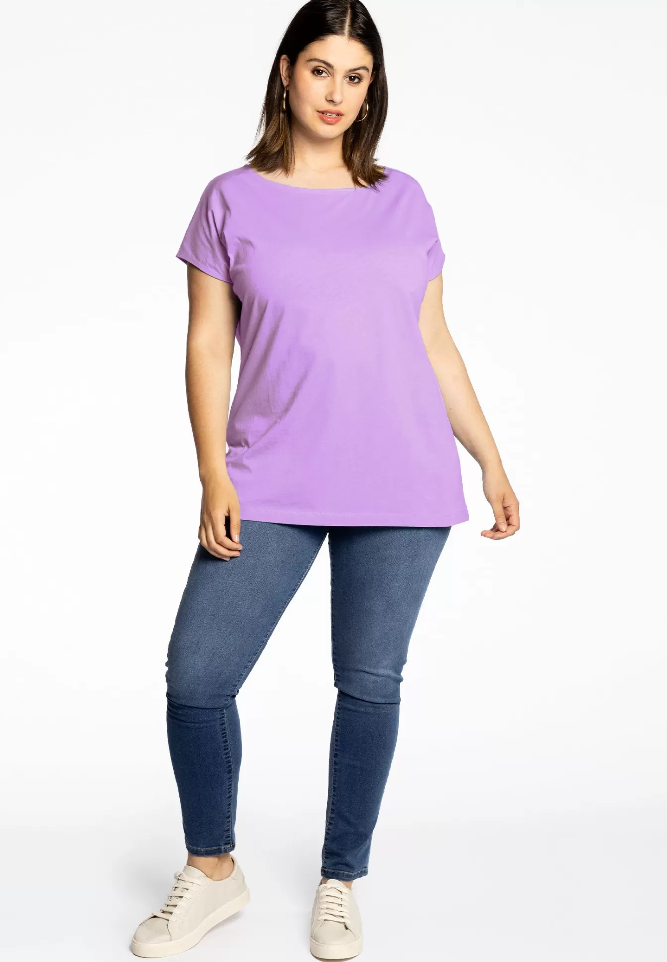 YOEK T-shirt kapmouwen COTTON Lightpurple Discount