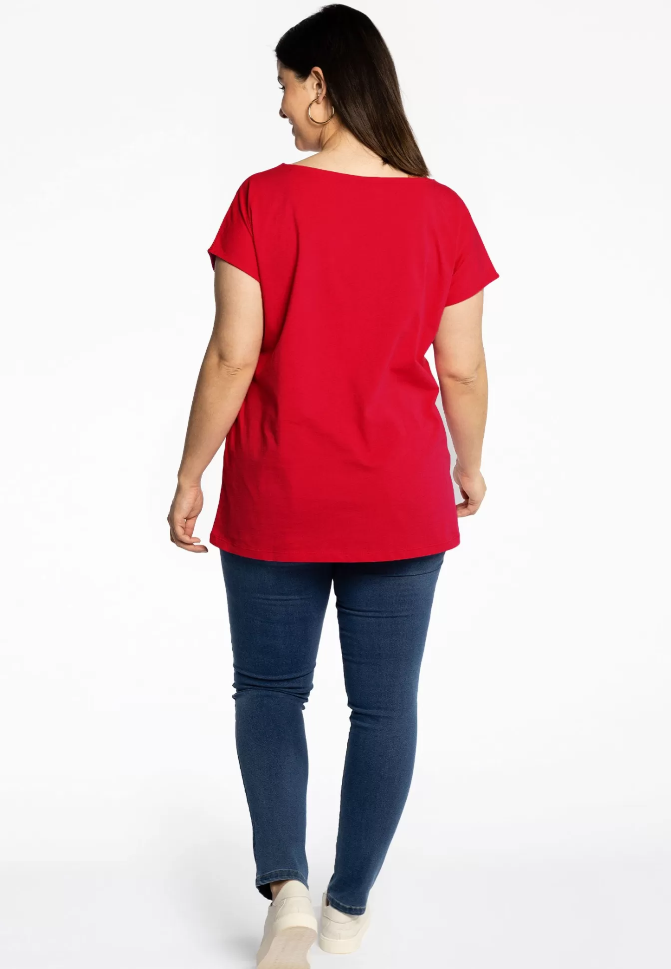 YOEK T-shirt kapmouwen COTTON Red Sale