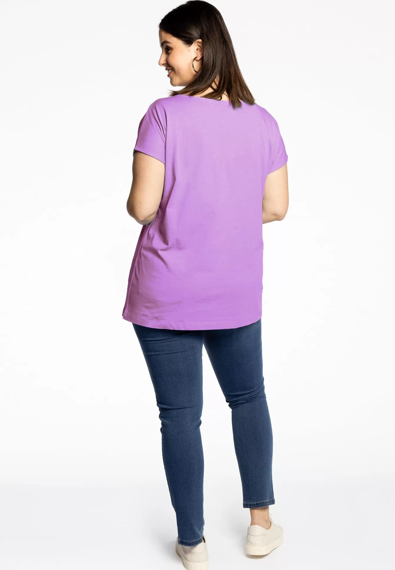 YOEK T-shirt kapmouwen COTTON Lightpurple Discount