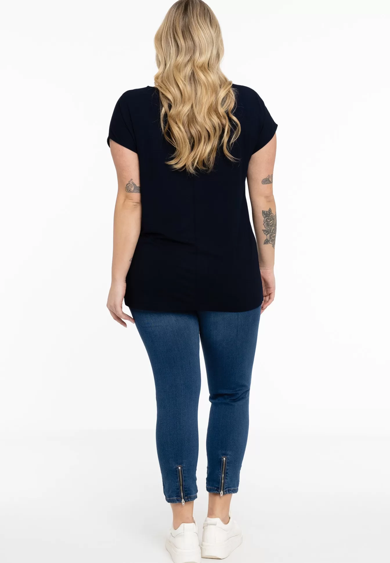 YOEK T-shirt kapmouwen wijd VISCOSE Blue Online