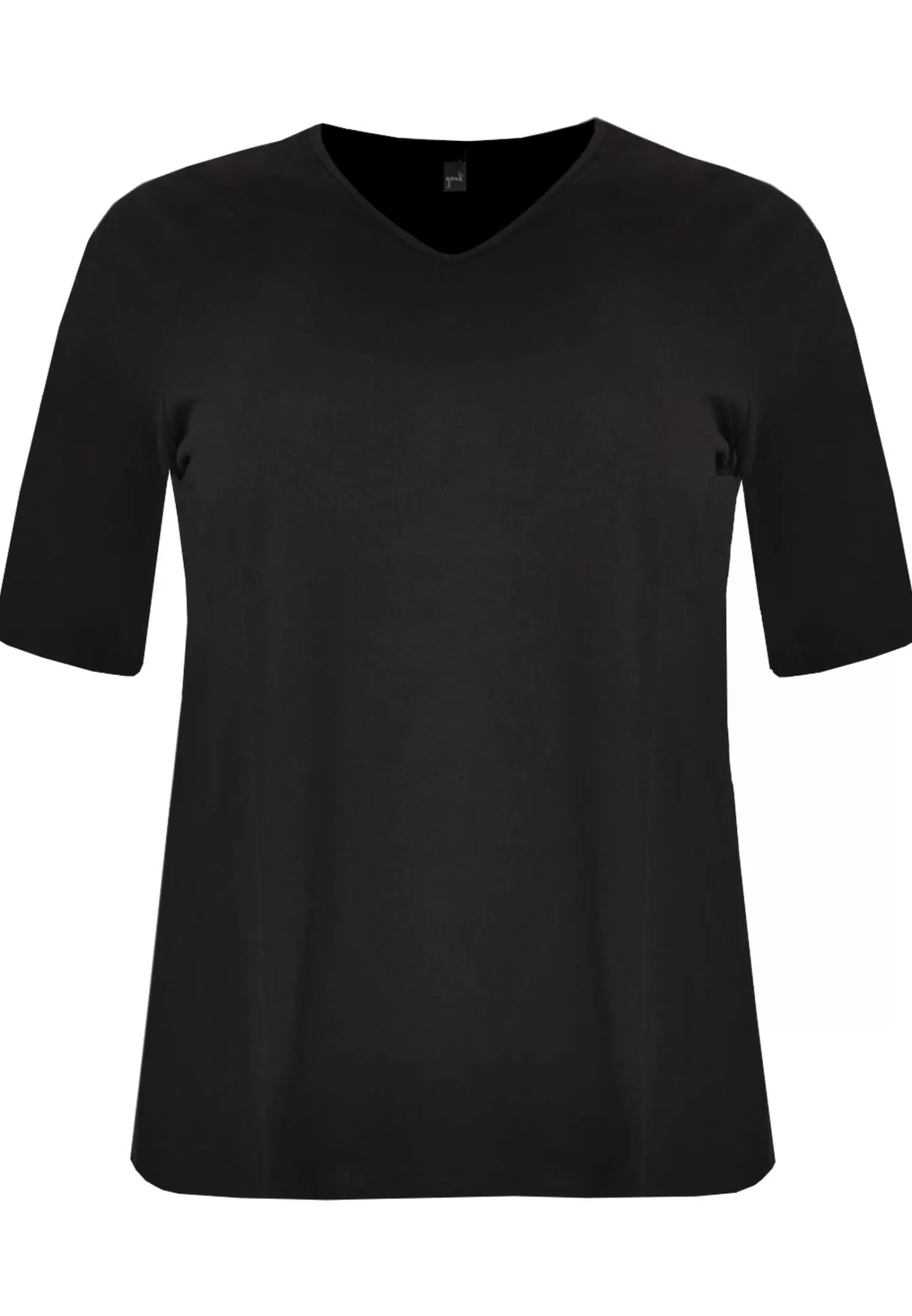 YOEK T-shirt v-hals relax fit COTTON Black Cheap